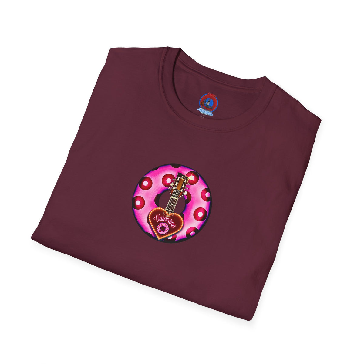 Classic Donut Tee - Unisex Soft-Style - "Would You Be My Donut?" - paradoxical bubblegum pink/red donut - variant 2