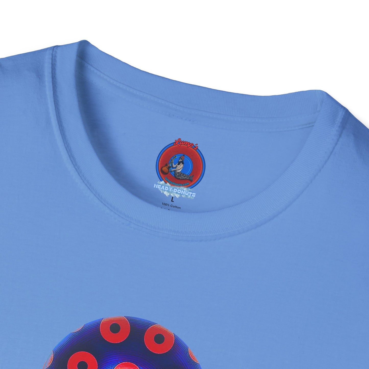 Classic Donut Tee - Unisex Soft-Style - "El Fuego Donut" - paradoxical blue/red donut