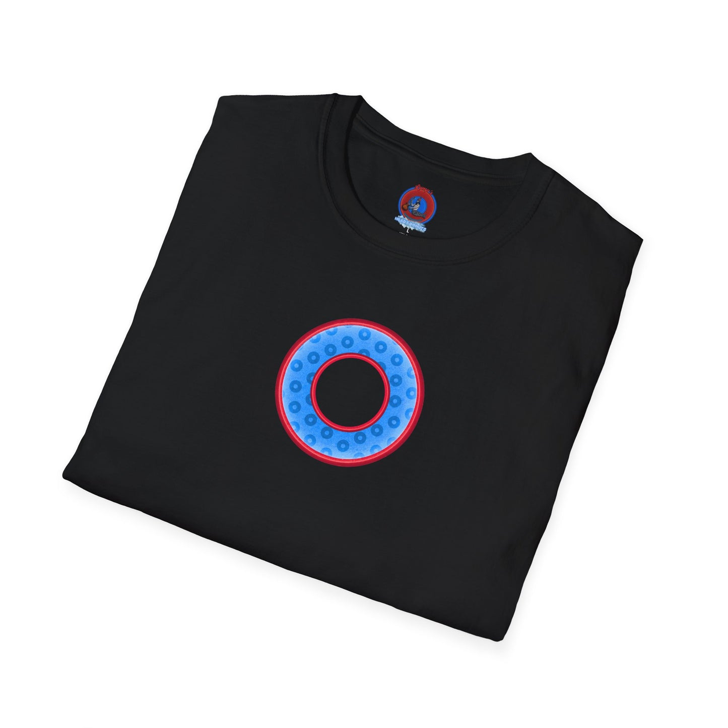 Plain Donuts/Unisex Soft-Style - "Plain Wide Mouthed Paradoxical Donuts" - light blue/red donuts