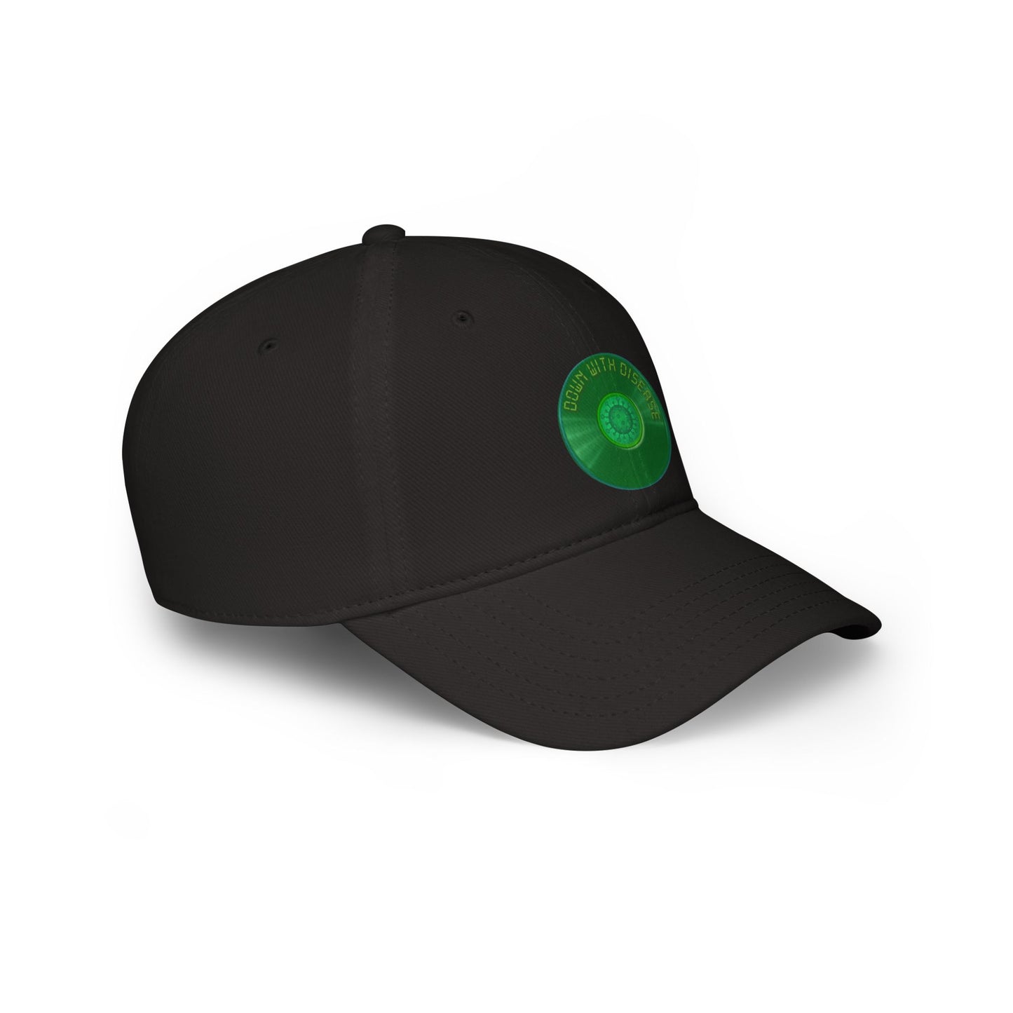 Lumpy Donut Baseball Cap - "Down with this Baseball Cap" - vivid green record donut w/