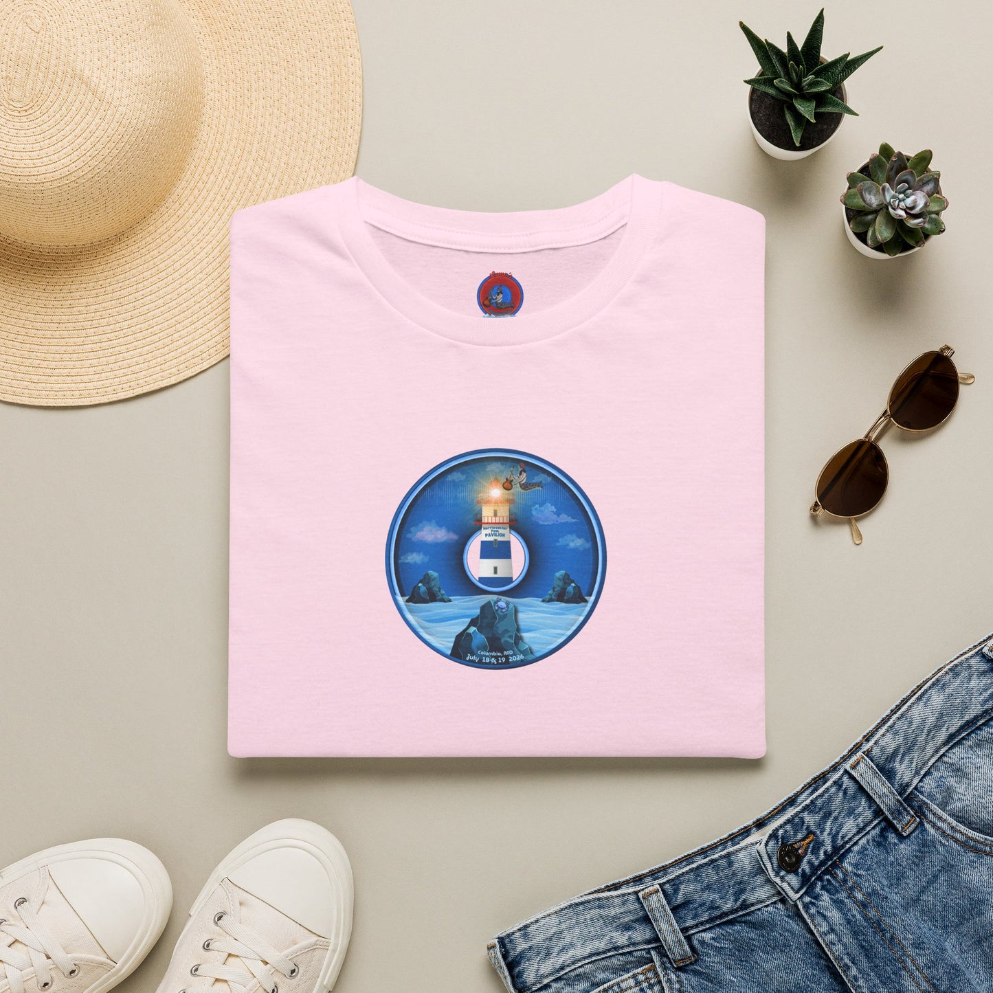 Classic Donut Tee - Unisex Soft-Style - "Merriweather Crab Pâté Feast Donuts" - surreal blue/blue cartoon donut