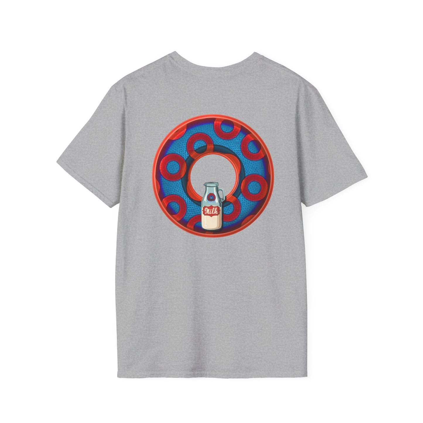 Classic Donut Tee - Unisex Soft-Style - "Wooked Cream - YEMSG Donut " - blue/red rustic paradox donut - variant 1