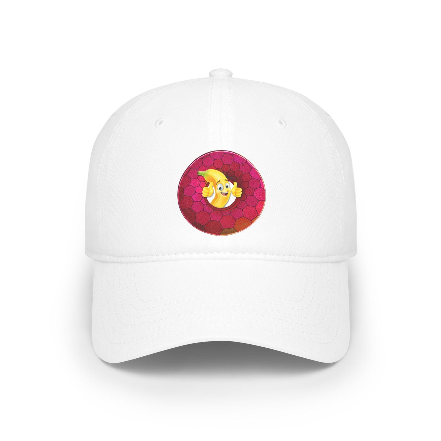 Lumpy Donut Baseball Cap - "This Donut Hat is Bananas" - variant 5 - magenta hexadonut w/