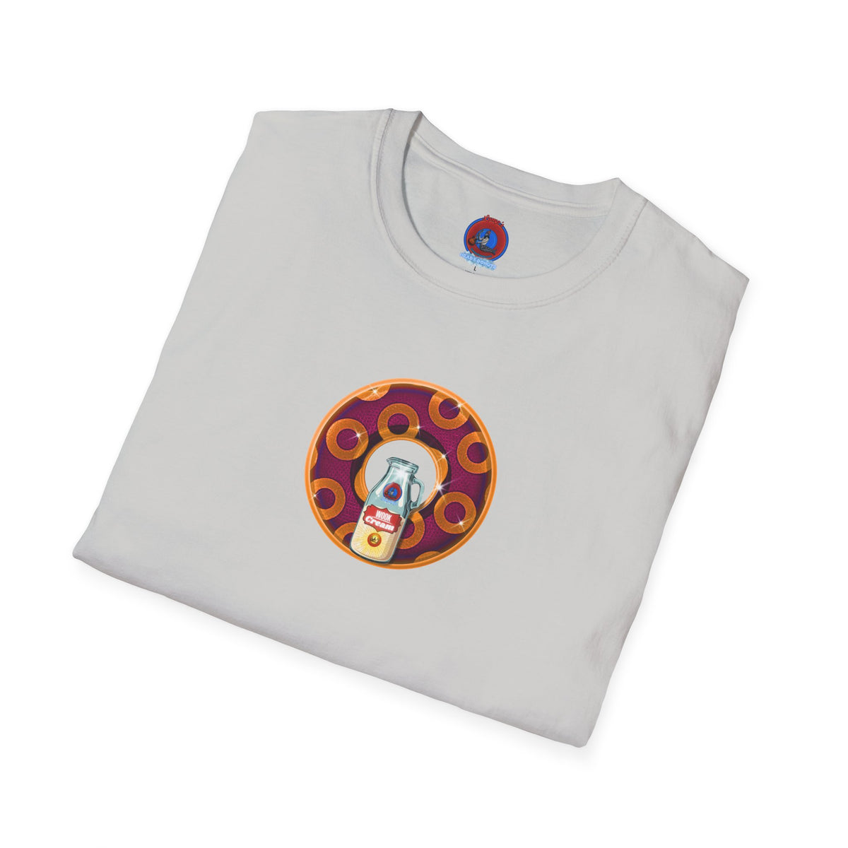 Classic Donut Tee - Unisex Soft-Style - "Princely Wooked Cream - YEMSG Donut " - burgundy/orange rustic paradox donut - variant 1
