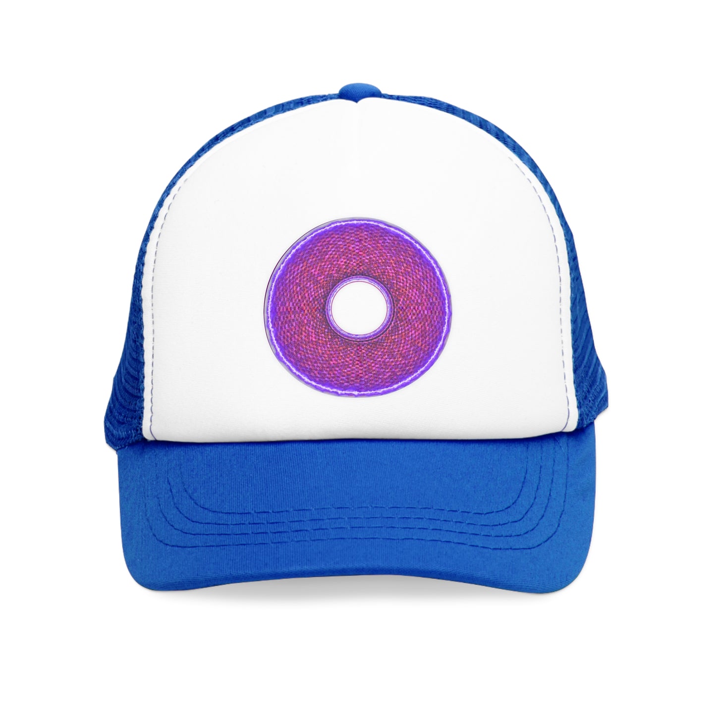 Lumpy Trucker Hat - "Electric Ave Donut - Because We're Taking the Donut Higher" - variant 4- teal/orange donut