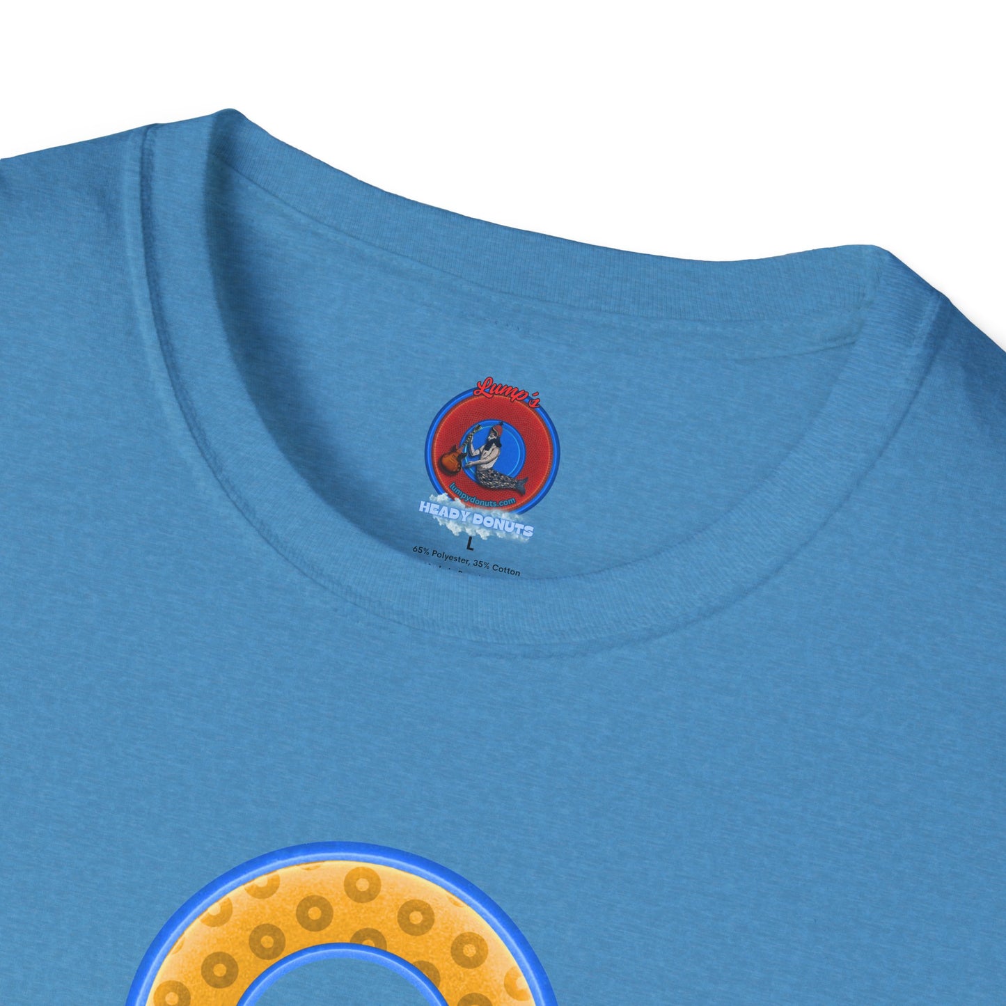 Plain Donuts/Unisex Soft-Style - "Plain Wide Mouthed Paradoxical Donuts" - yellow/light blue donuts
