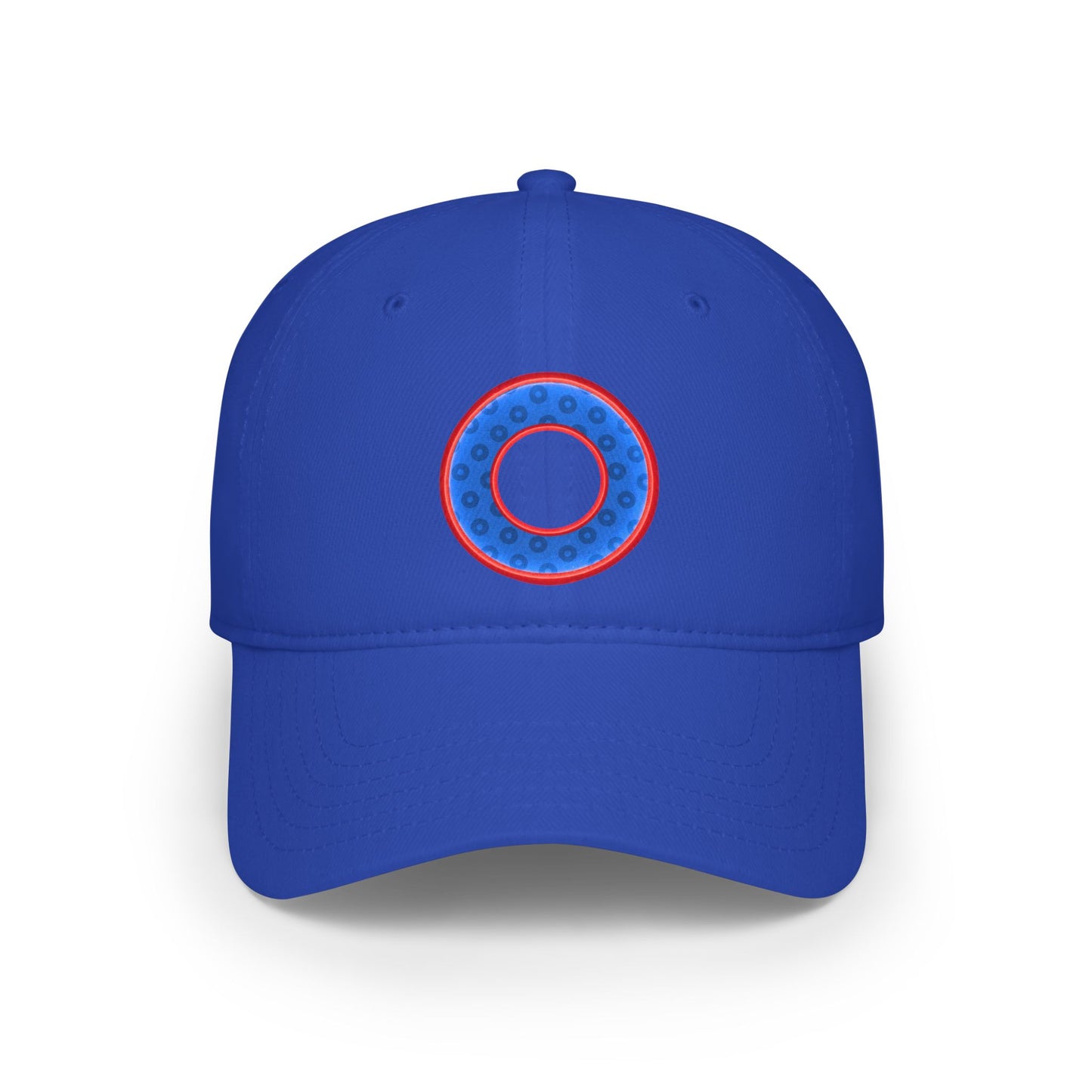 Lumpy Donut Baseball Cap - "Plain Paradoxical Wide Mouth Donut Cap" - paradoxical blue/red wide mouth donut w/ - variant 1