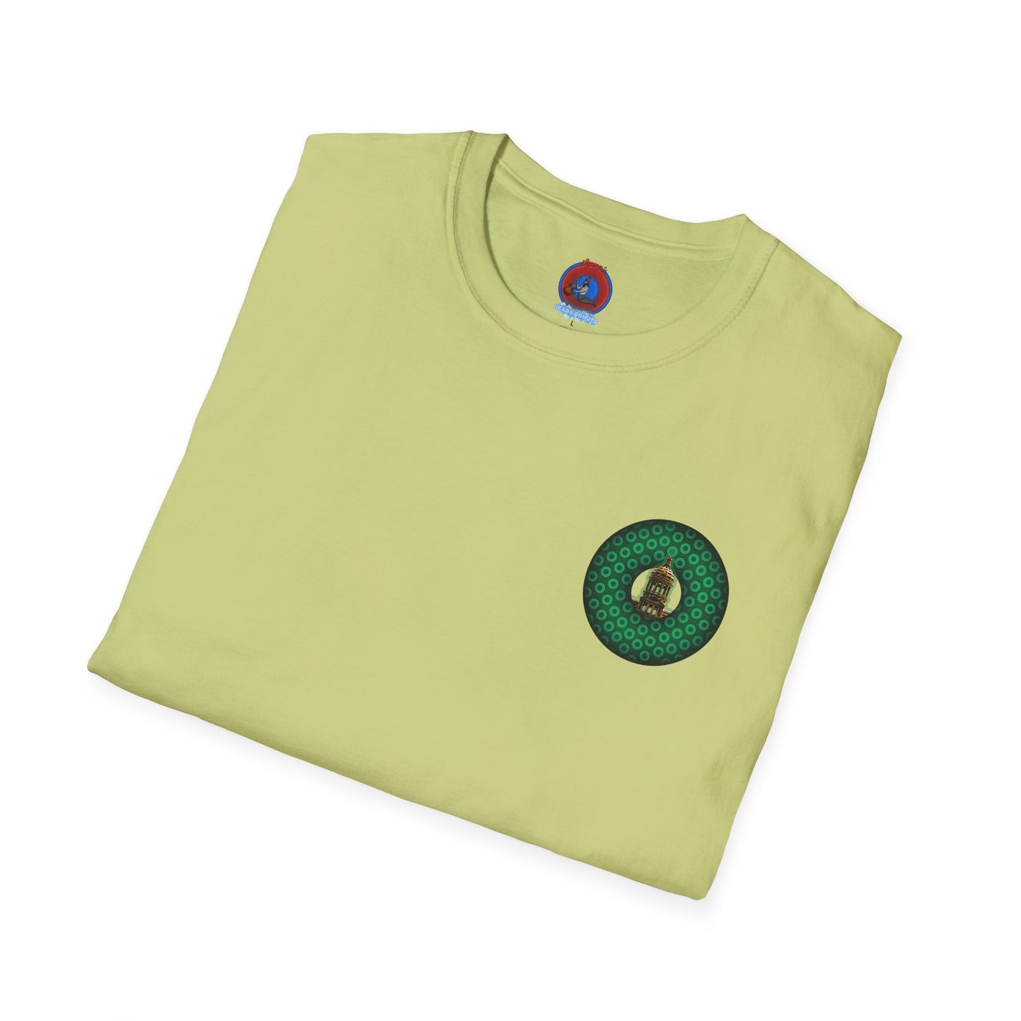 Classic Donut Tee - "Save Mondegreen City Hall Clock Tower" - paradox donut - series 1.0 - variant 2 - green donut