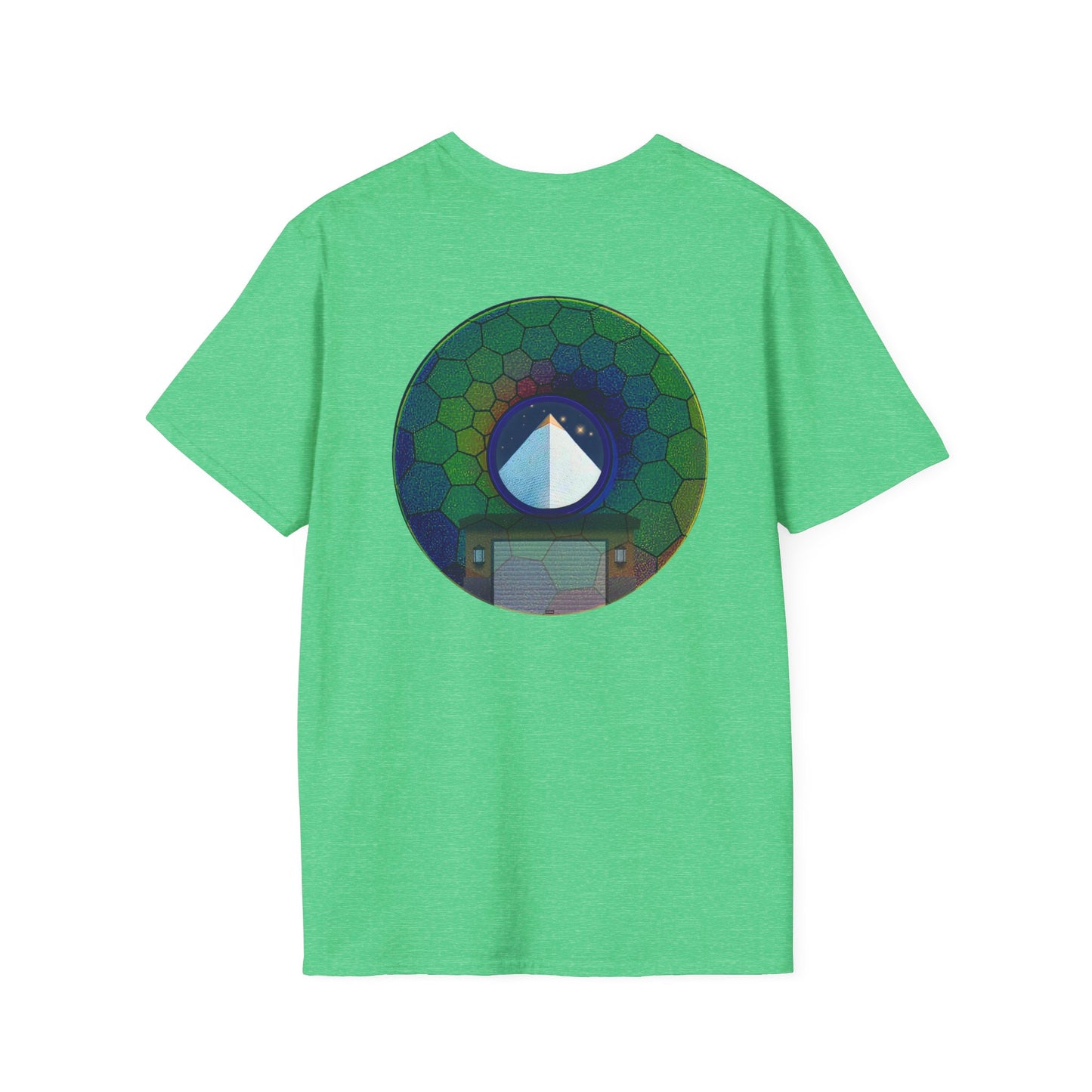 Classic Donut Tee - Unisex Soft-Style - "Limestone Donuts so Large" - variant 8 - green hexadonut w/garage
