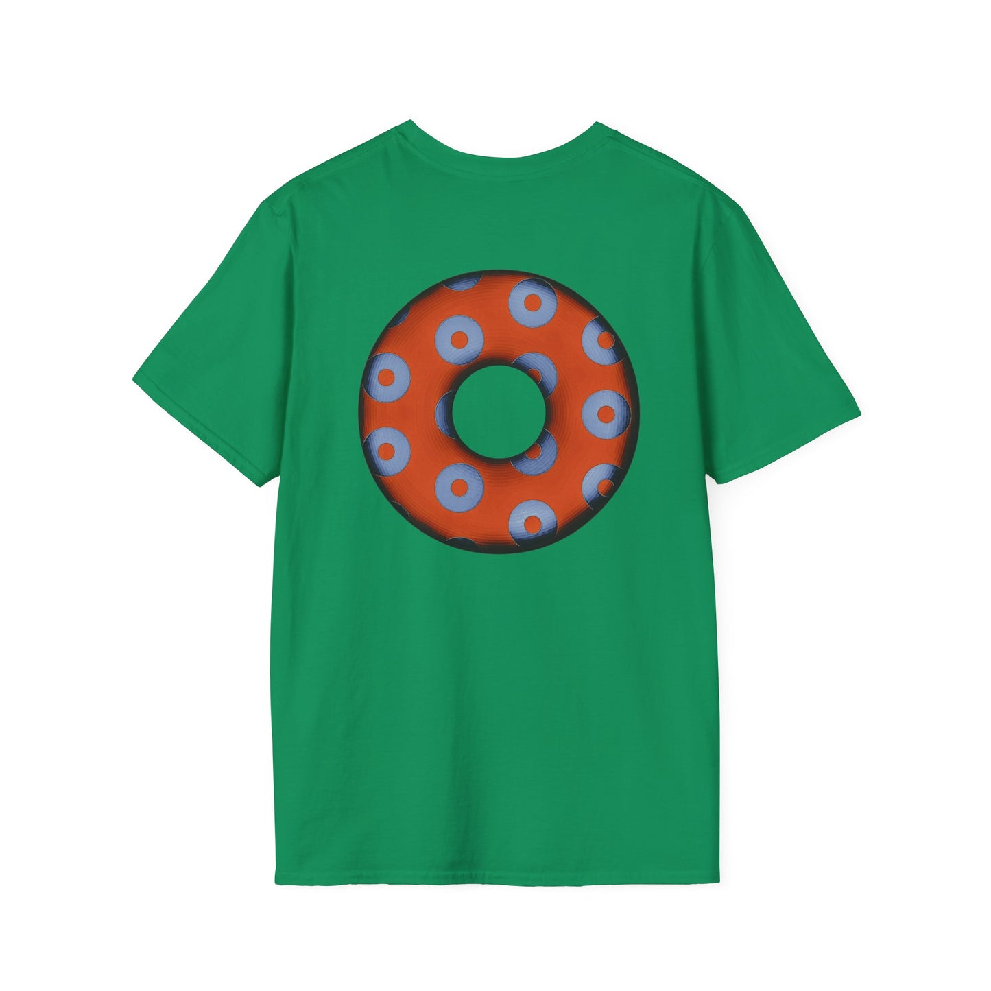Plain Donuts/Unisex Soft-Style - "Plain Blimpy Paradoxical Donuts" - light blue/orange donuts