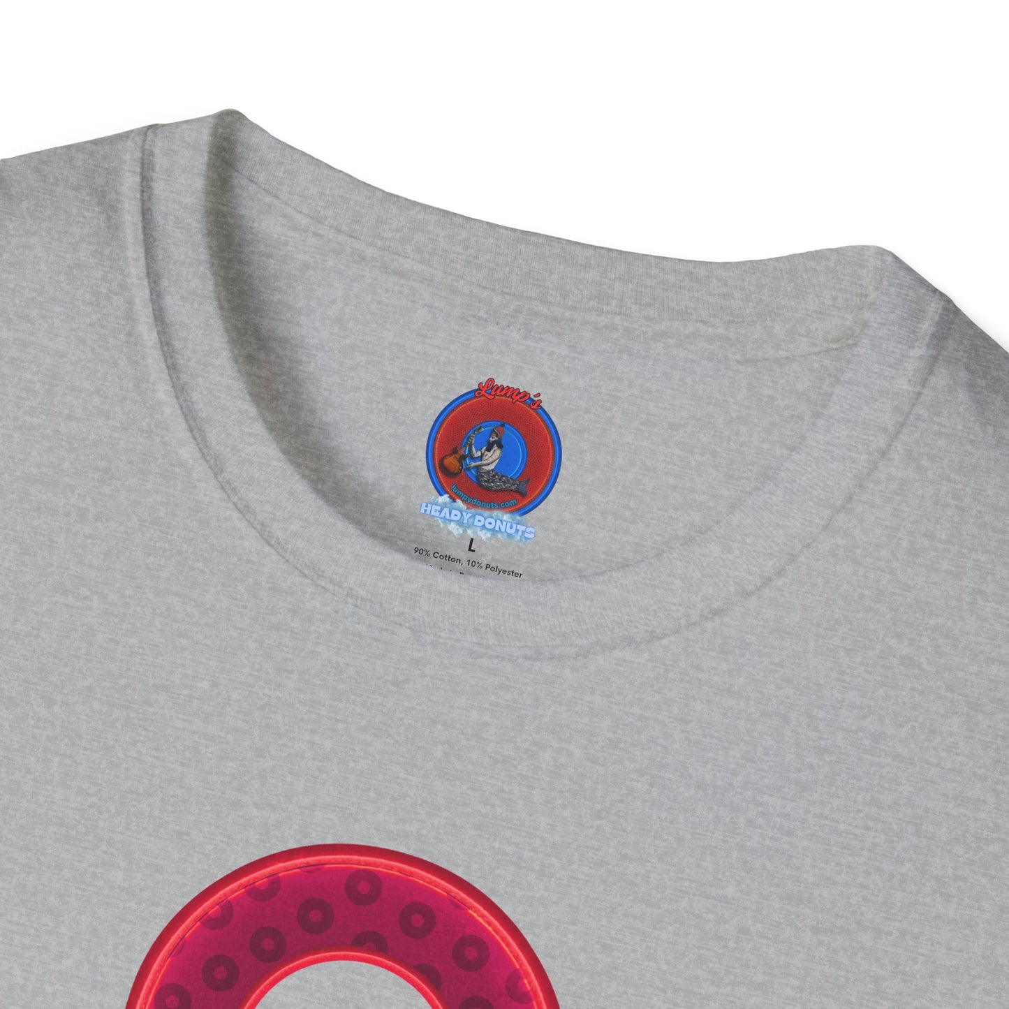 Plain Donuts/Unisex Soft-Style - "Plain Wide Mouthed Paradoxical Donuts" - dark red/bright red donuts