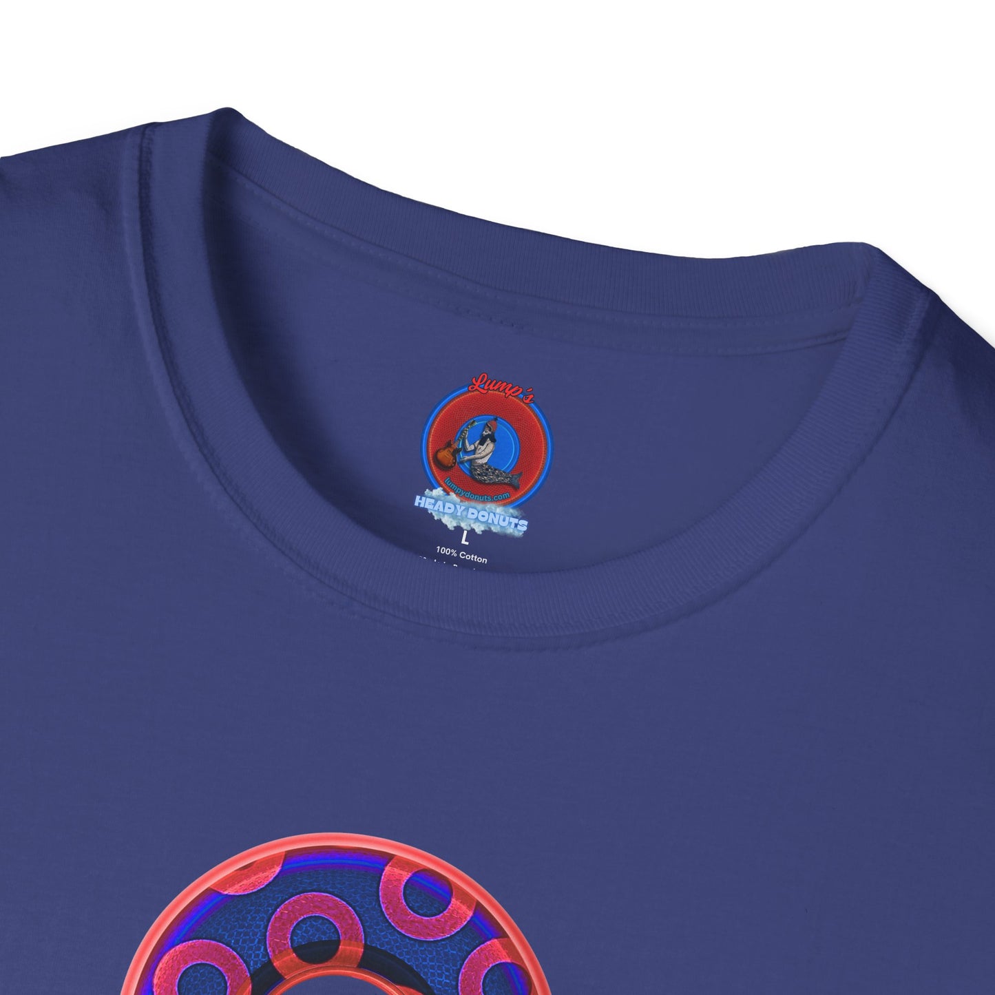 Plain Donuts/Unisex Soft-Style - "Plain Rustic Paradoxical Donuts" - red/dark royal blue donuts