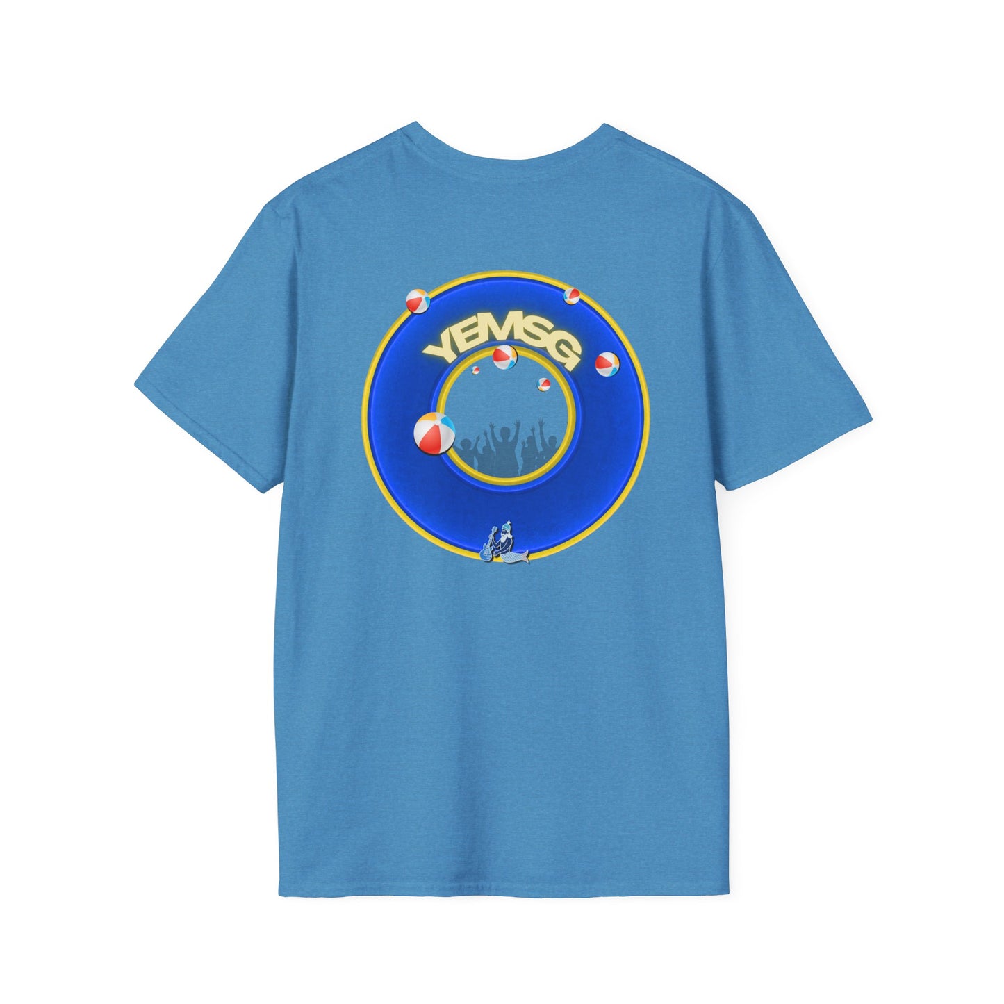 Donut Tee - Unisex Soft-Style - "The Donut's Secret Ingredient? MSG" - vivid blue/yellow donut - variant 2