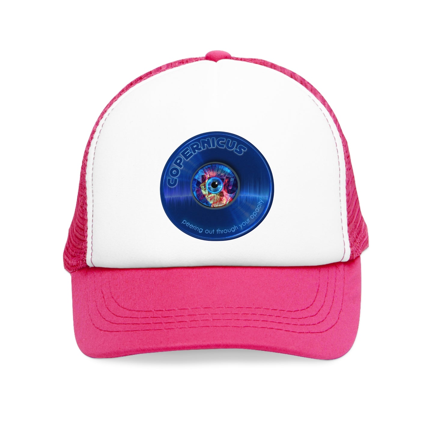 Lumpy Trucker Hat - "Drunken Copernicus Donut" - variant 2 - blue donut