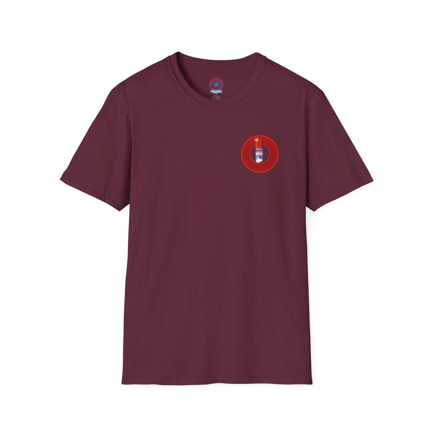 Classic Donut Tee - Unisex Soft-Style - "Princely Wooked Cream in a Can - YEMSG Donut " - vivid red donut