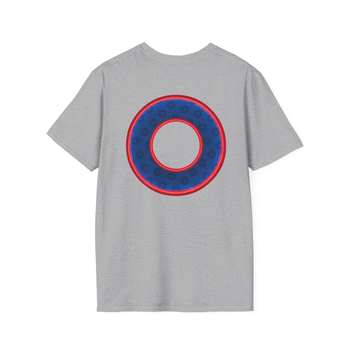Plain Donuts/Unisex Soft-Style - "Plain Wide Mouthed Paradoxical Donuts" - dark blue/red donuts