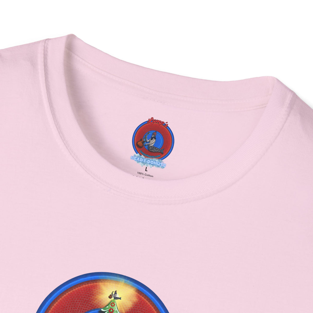 Classic Donut Tee - Unisex Soft-Style - "It's Always Phishmas in Philly" - rustic red/blue donut