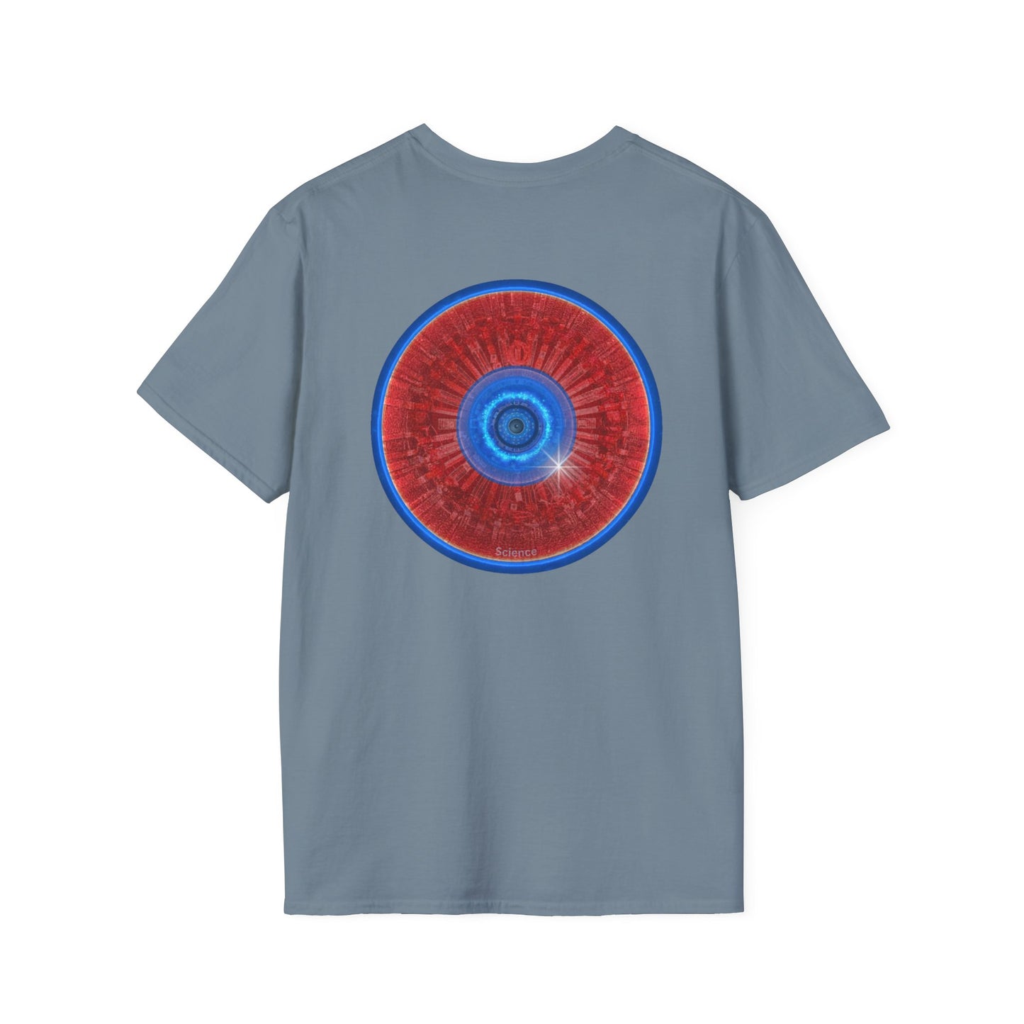 Classic Donut Tee - Unisex Soft-Style - "Graphic Translation Tee Shirt" - vivid red/blue tube donut - variant 2