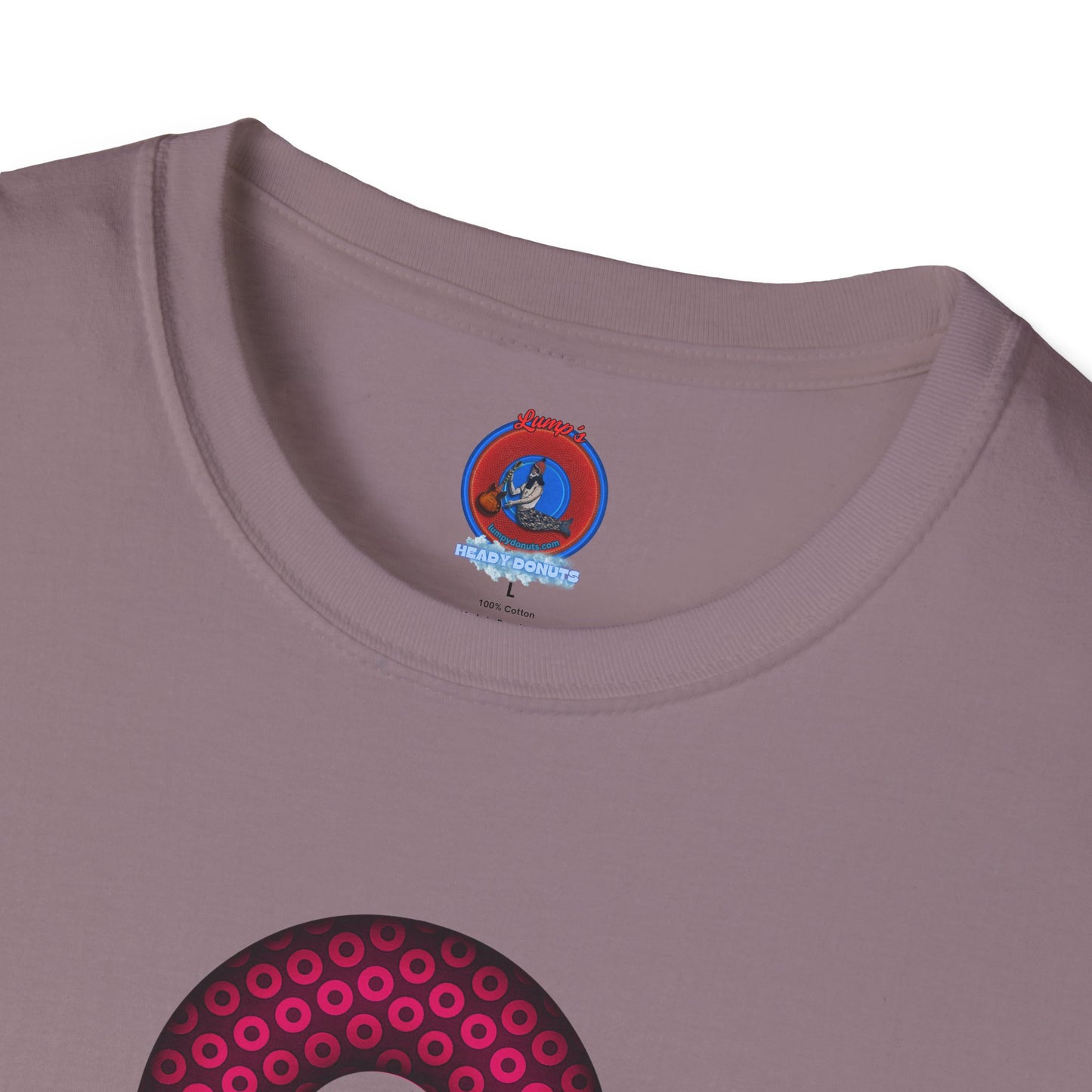 Plain Donuts/Unisex Soft-Style - "Plain Paradoxical Grided Donuts" - pink/burgundy donuts