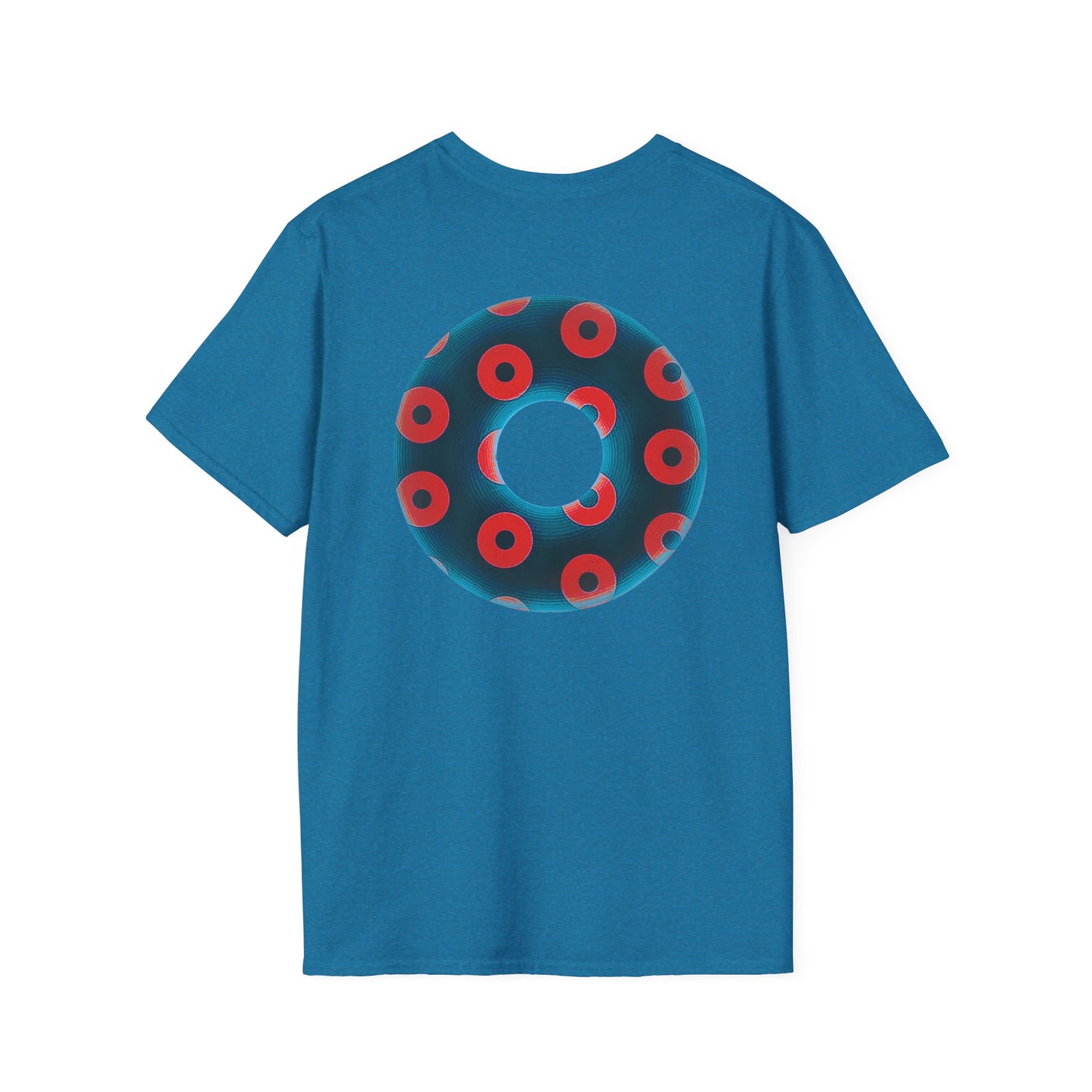 Plain Donuts/Unisex Soft-Style - "Plain Blimpy Paradoxical Donuts" - steel blue/red donuts
