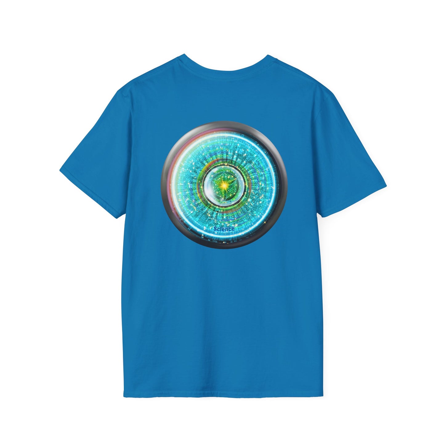 Classic Donut Tee - Unisex Soft-Style - "Donut of Life Tee" - vivid turquoise tube donut - variant 3
