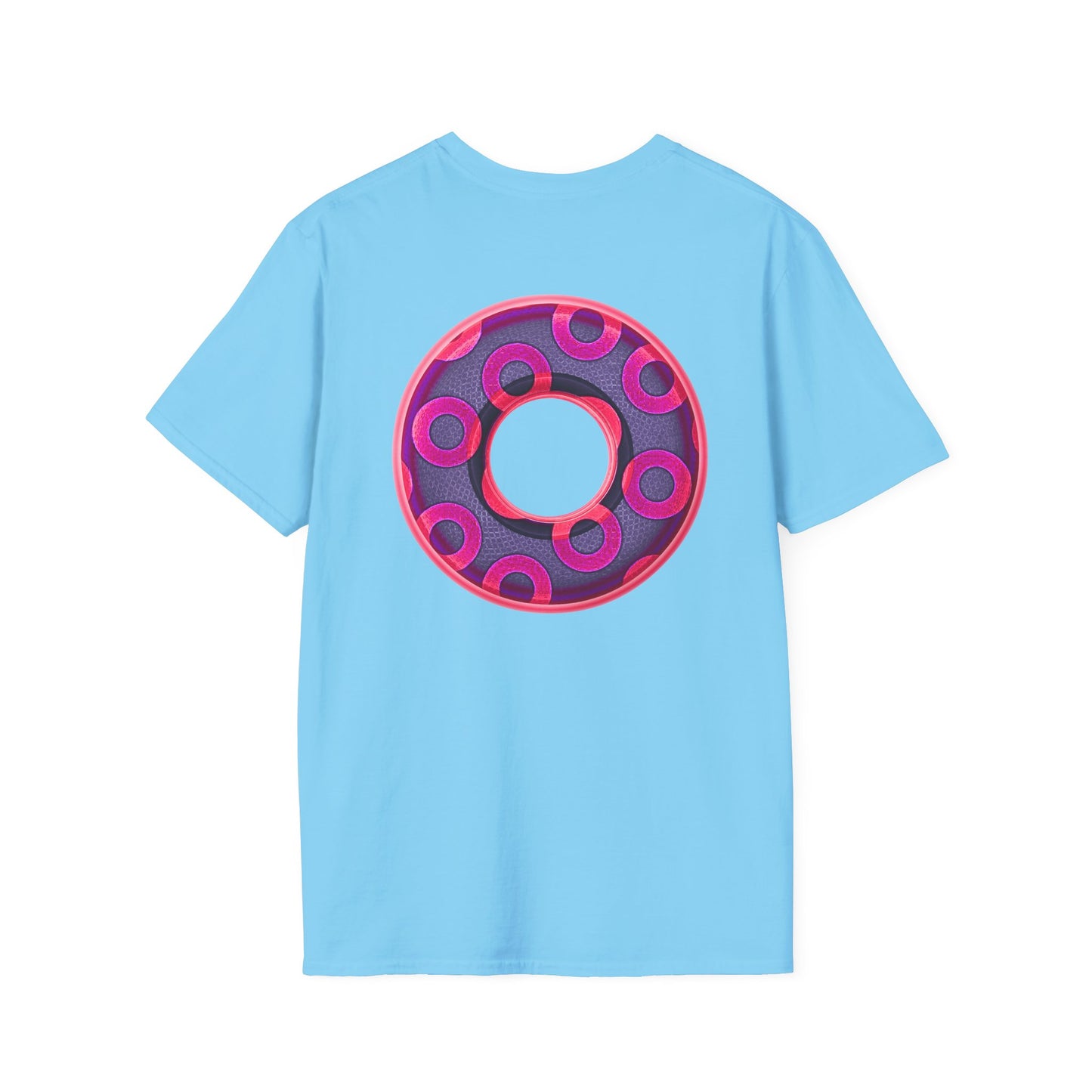 Plain Donuts/Unisex Soft-Style - "Plain Rustic Paradoxical Donuts" - magenta/dark purple donuts