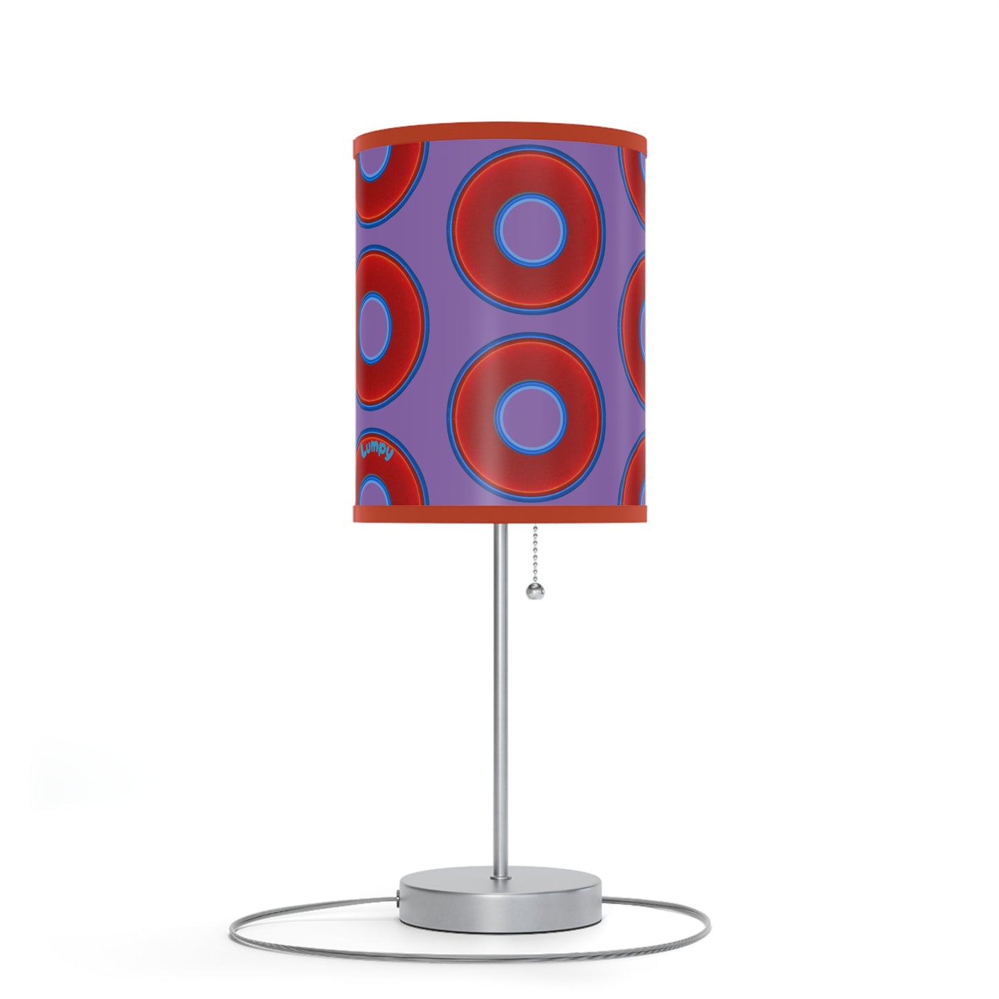 Lumpy Accent Lamps - red vivid donuts w/light purple background