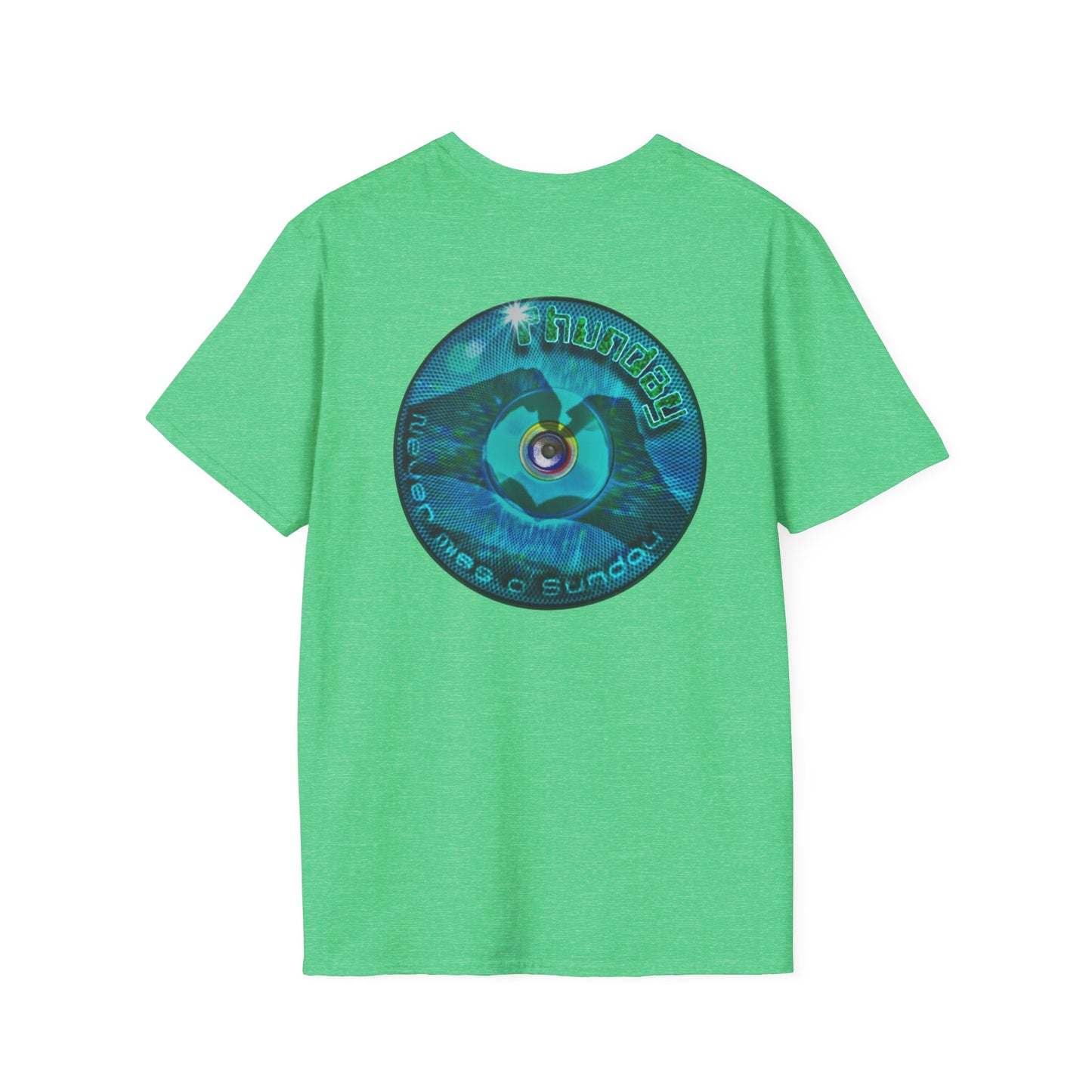 Classic Donut Tee - Unisex Soft-Style - "Sunday Phunday" - series 1.0 - variant 1 - teal donut