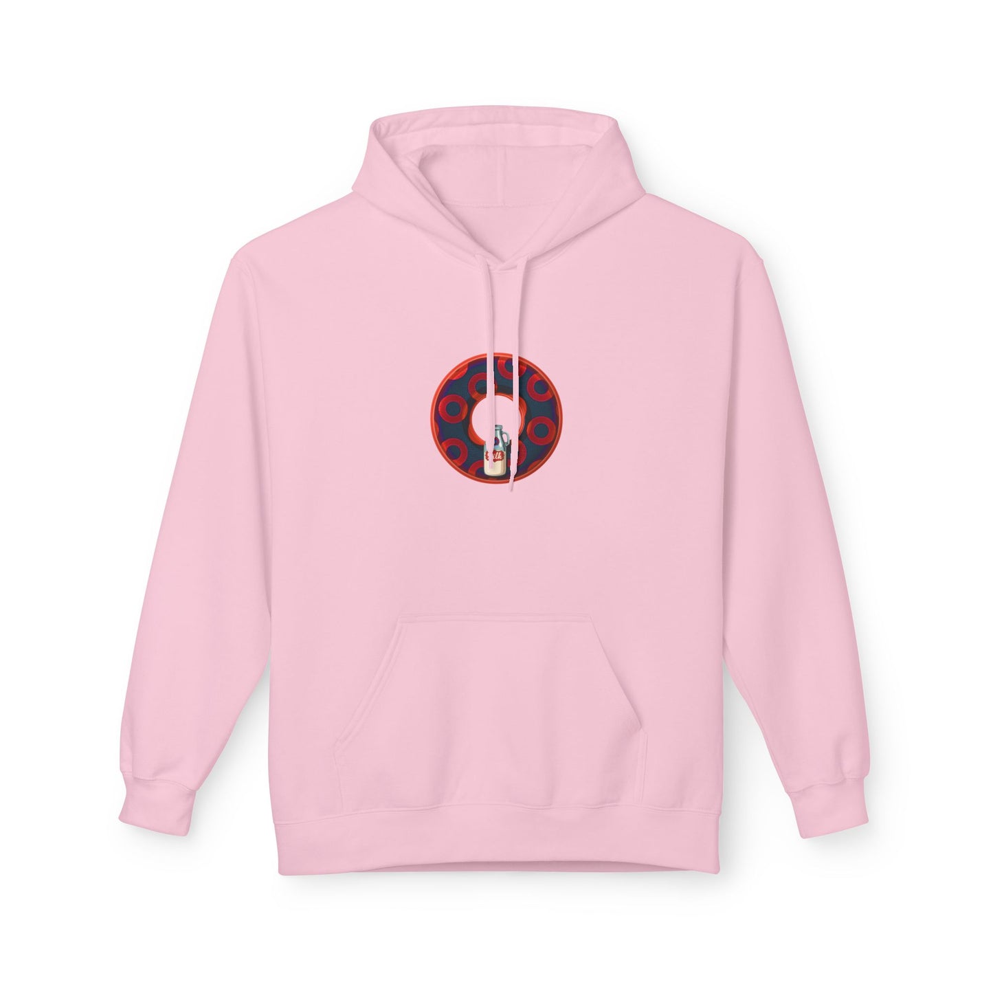 Fleece Harry Hoodies [Midweight Soft-style] - "Wooked Cream Dairy - YEMSG Donut" - navy blue/red rustic paradox donut - variant 3