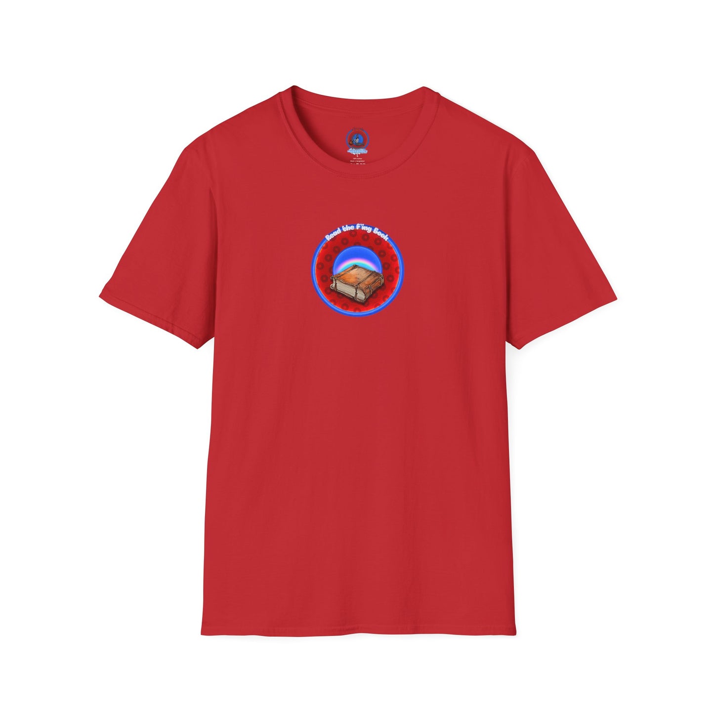 Classic Donut Tee - Unisex Soft-Style - "Read the F'ing Donut" - red/blue paradoxical donut
