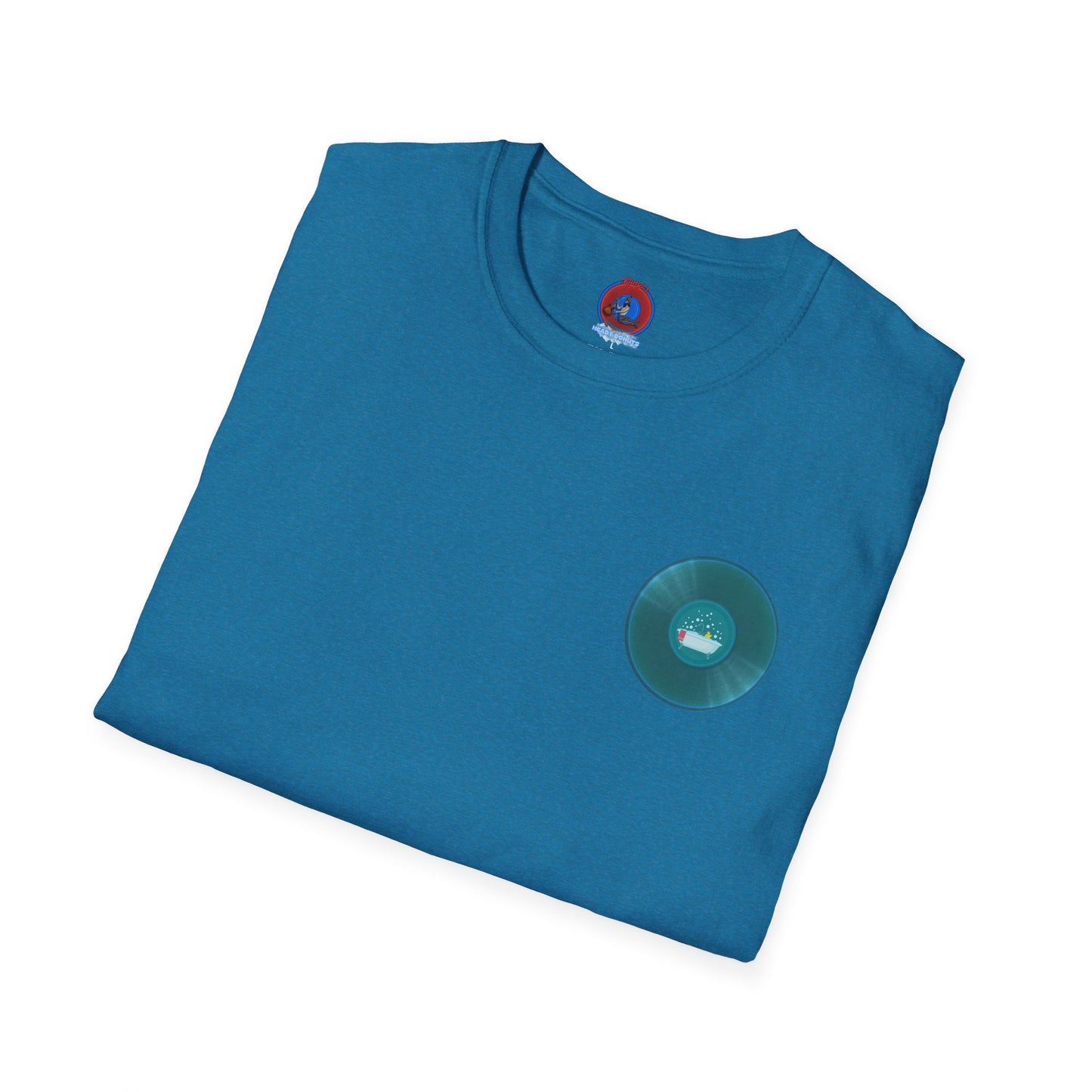 Classic Donut Tee - Unisex Soft-Style - "Bathtub Fun" - dark aquamarine donut