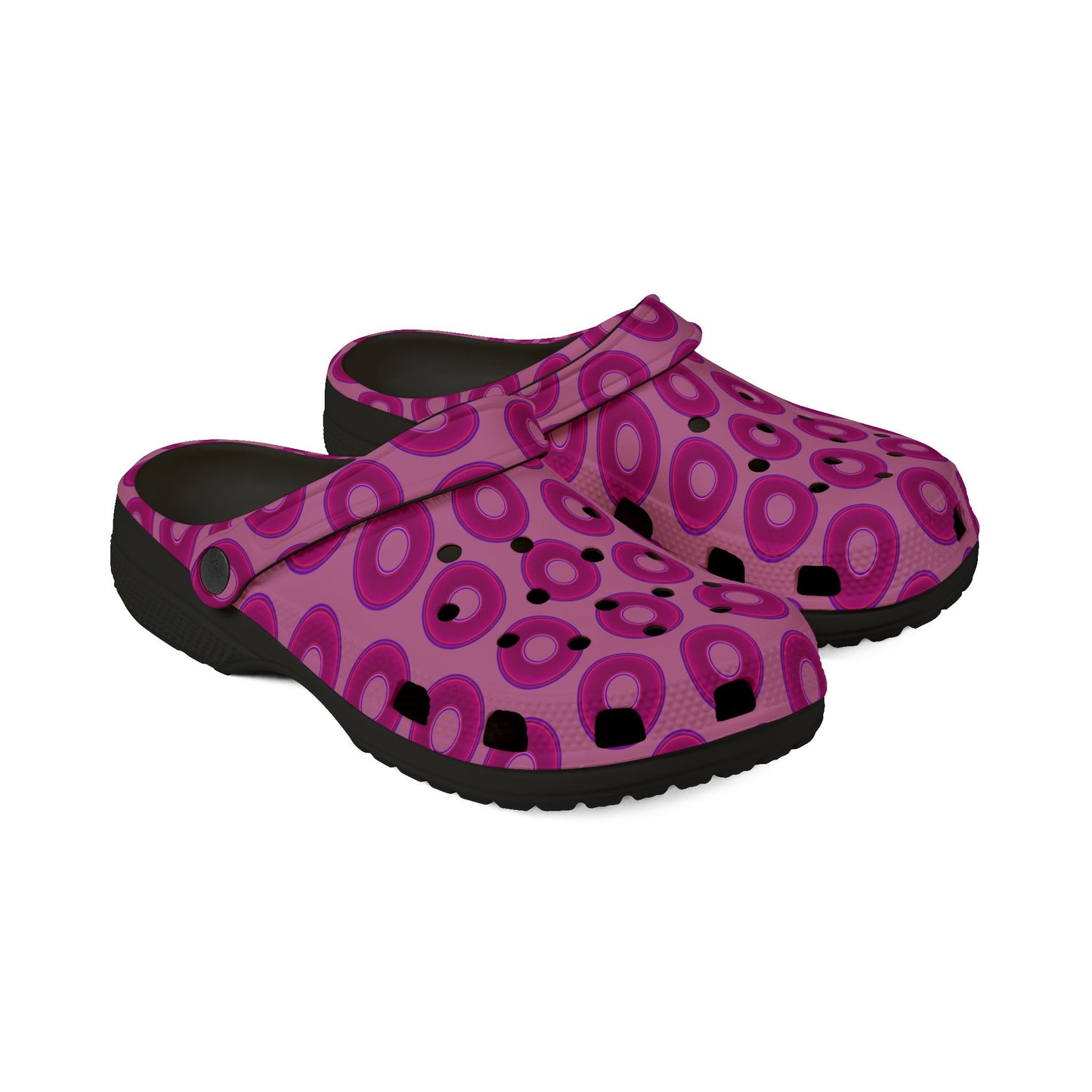 Spatchcocks - donut slip-on shoes - vivid magenta donuts w/pink background [unisex]