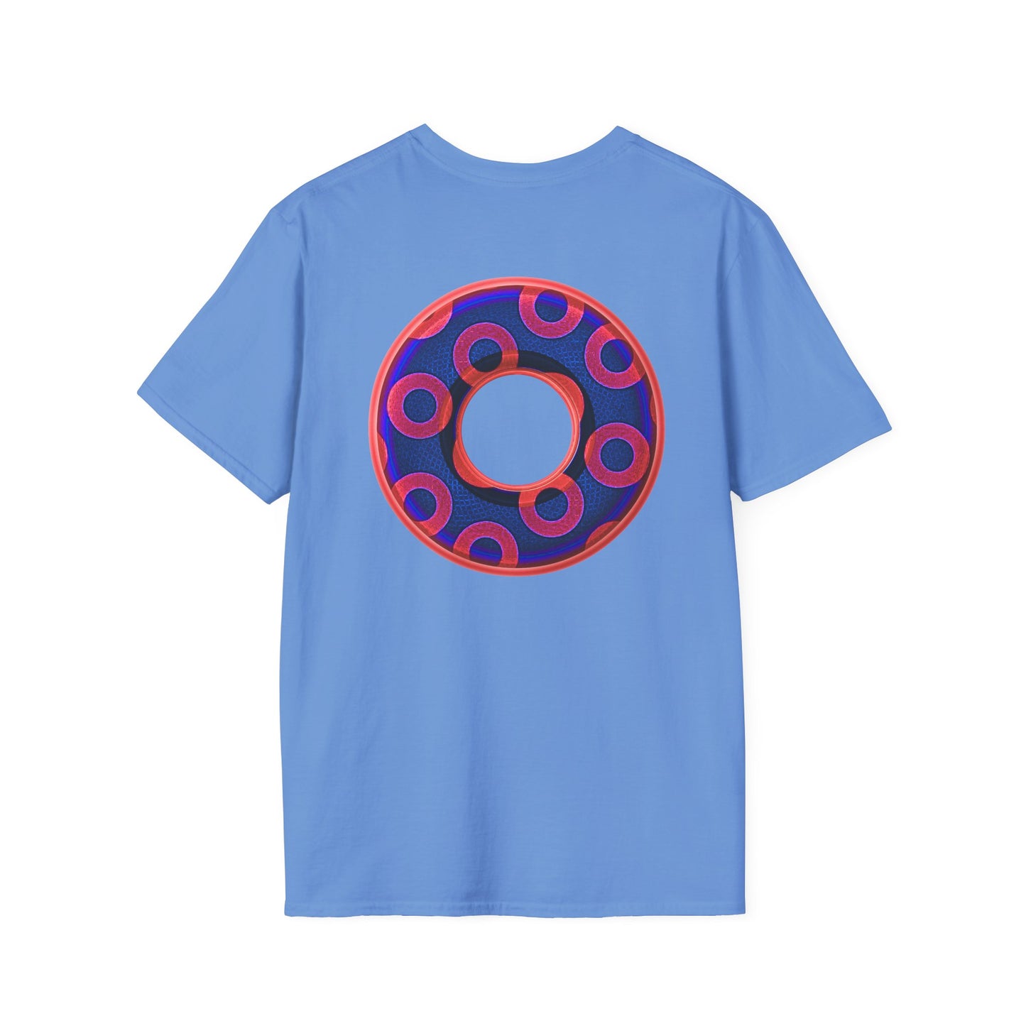 Plain Donuts/Unisex Soft-Style - "Plain Rustic Paradoxical Donuts" - red/dark royal blue donuts