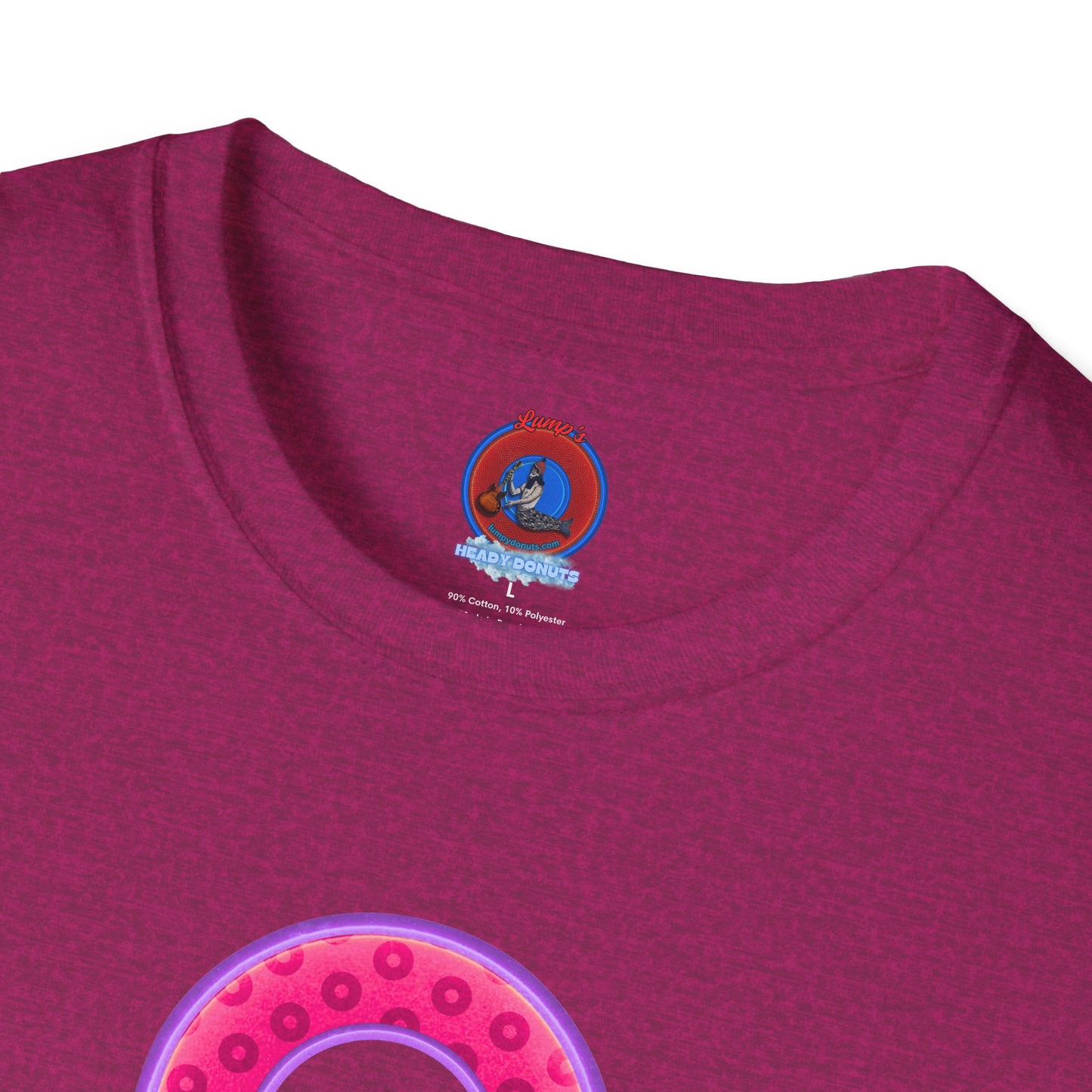 Plain Donuts/Unisex Soft-Style - "Plain Wide Mouthed Paradoxical Donuts" - magenta/light purple donuts