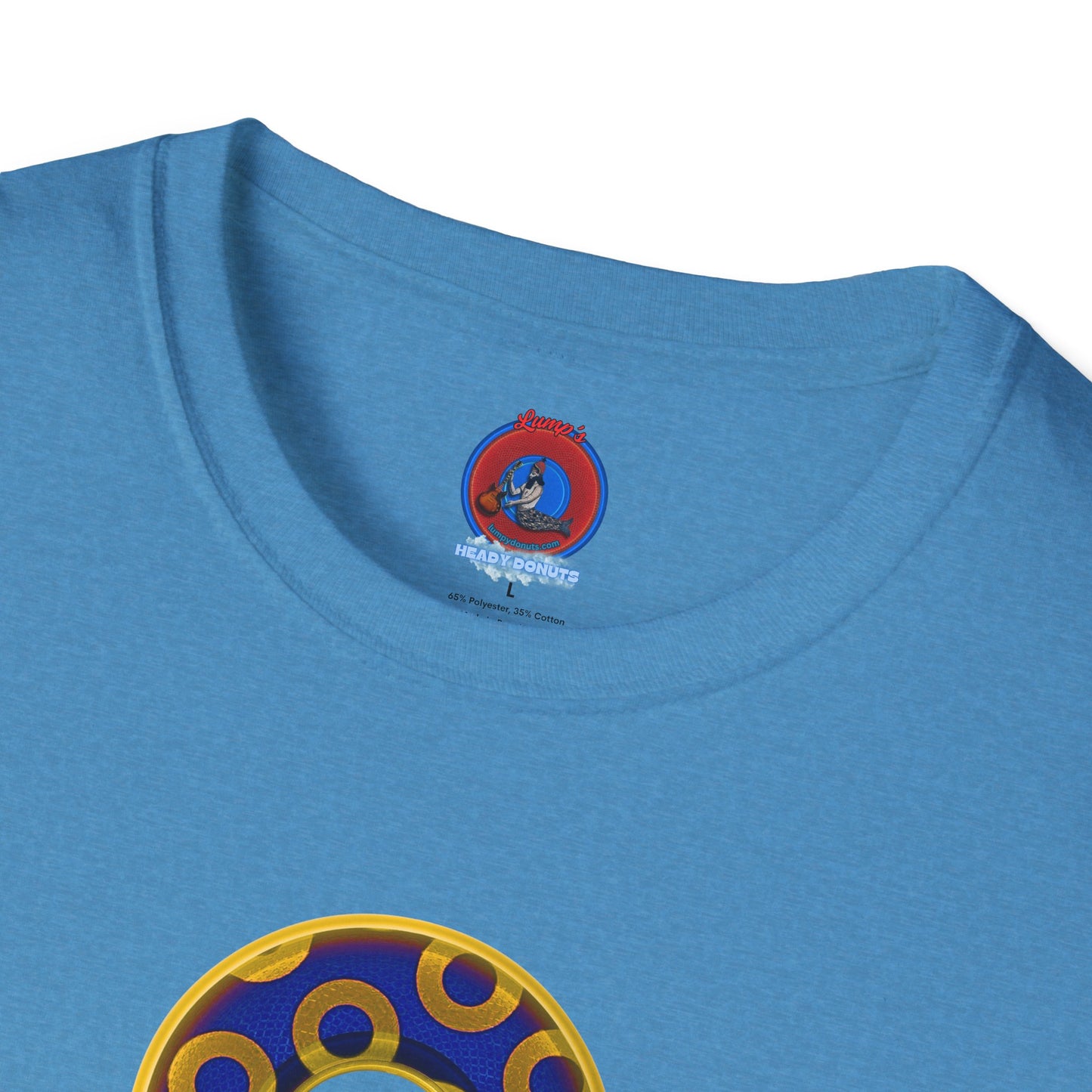 Plain Donuts/Unisex Soft-Style - "Plain Rustic Paradoxical Donuts" - yellow/dark blue donuts