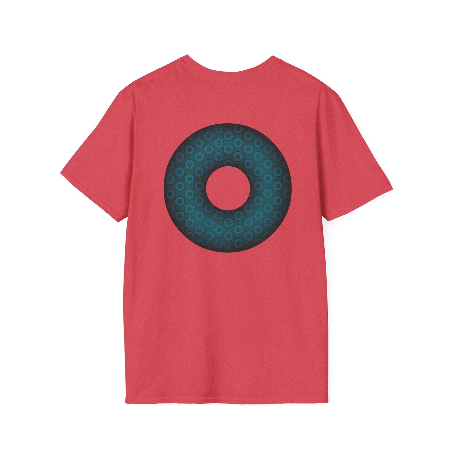 Plain Donuts/Unisex Soft-Style - "Plain Paradoxical Grided Donuts" - dark teal/dark teal donuts