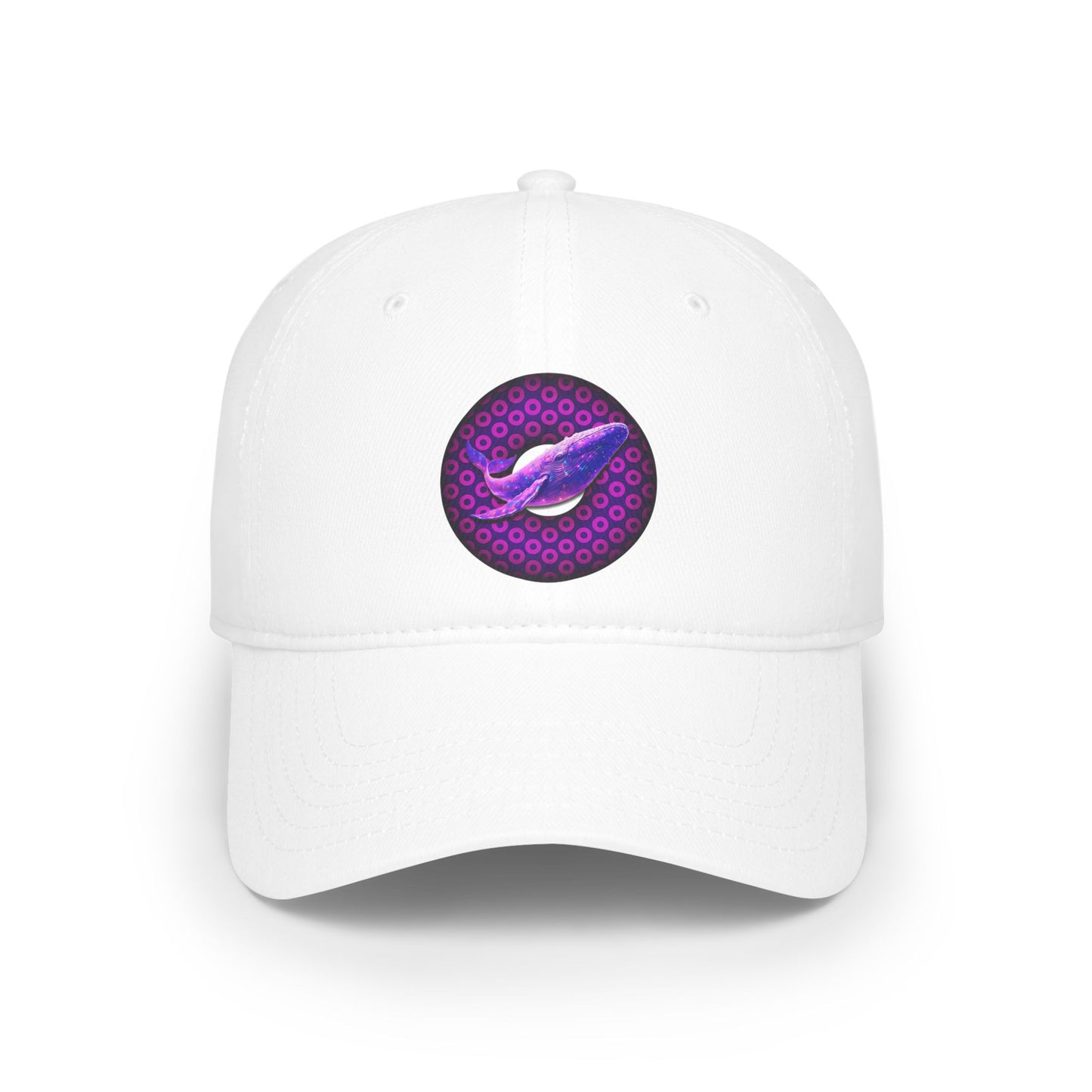 Lumpy Donut Baseball Cap - "Whale of a Good Donut Cap" - variant 1 - purple/magenta paradoxical donut w/