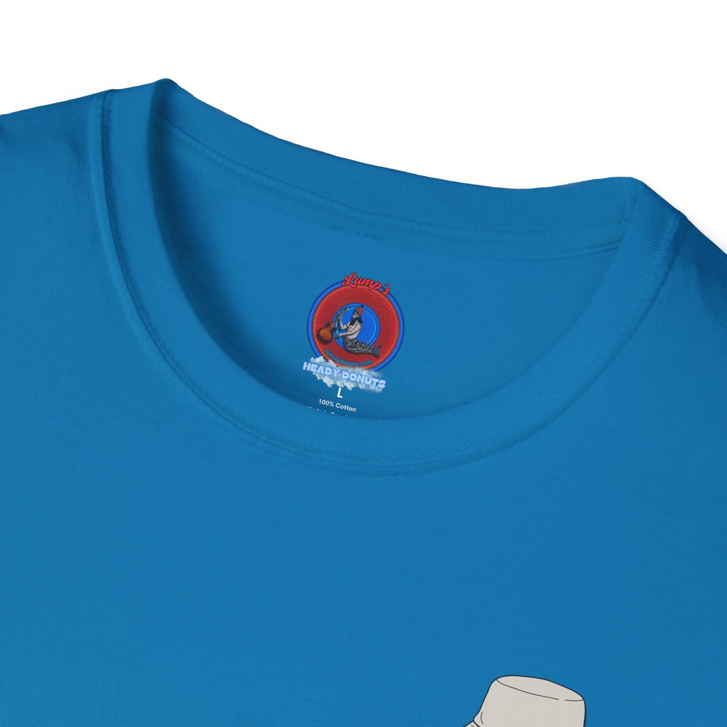 Classic Donut Tee - Unisex Soft-Style - "Gonzo Donut - Fear and Loathing in Gamehendge" - vivid red donut