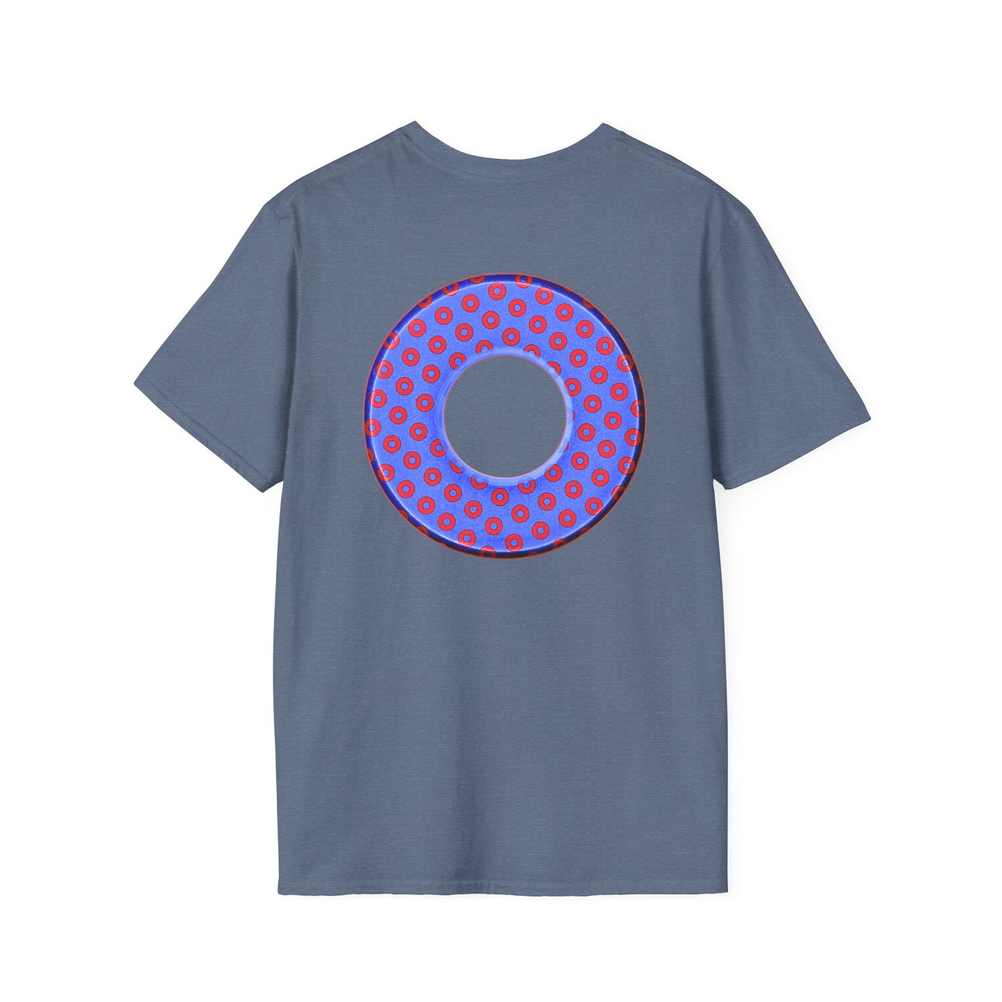 Plain Donuts/Unisex Soft-Style - "Plain Electric Paradoxical Donuts" - light royal blue/red donuts