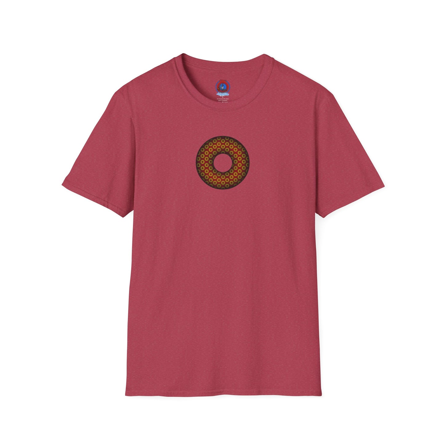 Plain Donuts/Unisex Soft-Style - "Plain Paradoxical Grided Donuts" - gold/burgundy donuts