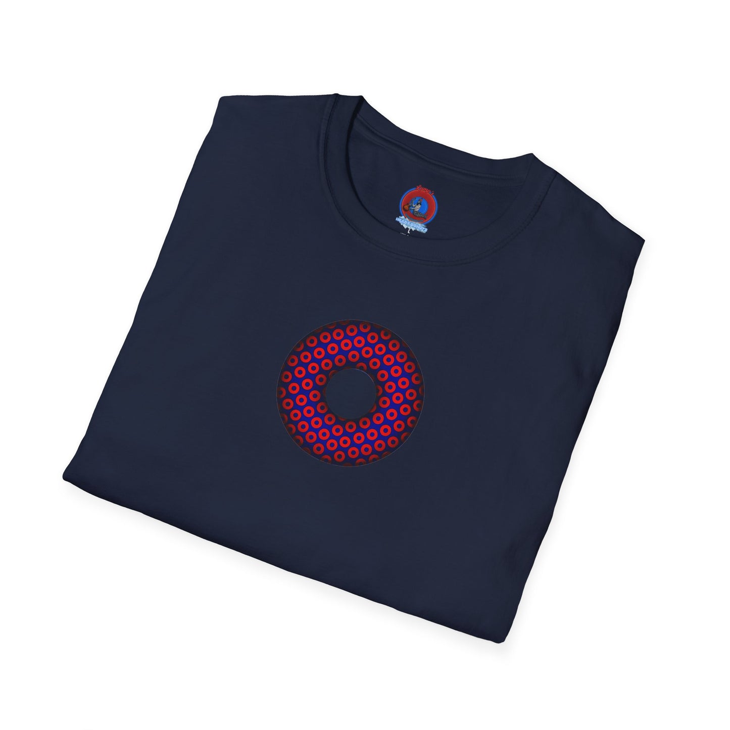 Plain Donuts/Unisex Soft-Style - "Plain Paradoxical Grided Donuts" - red/blue donuts