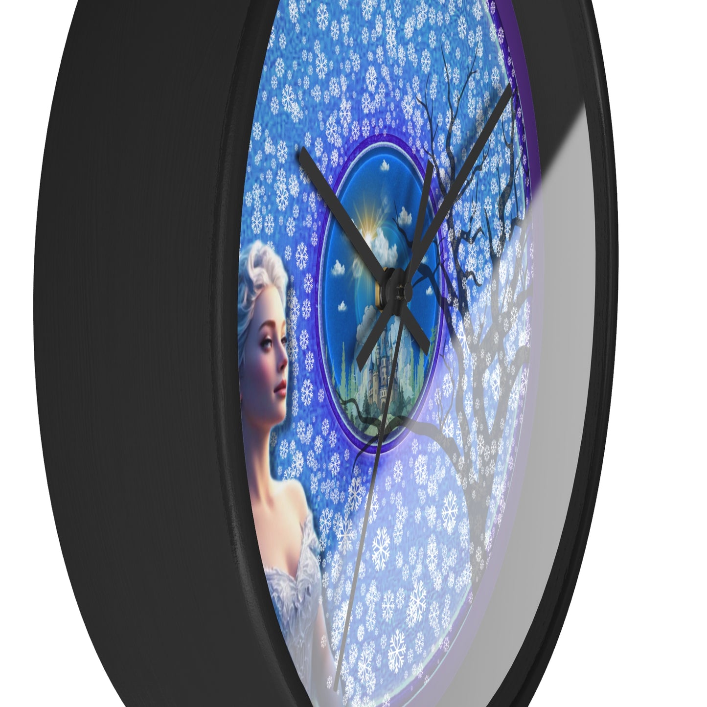 Lumpy Wall Clock - "The Donut Clock Locked in Glaciers " - blue/purple vivid donut w/purple background
