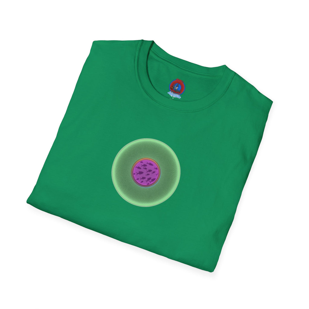 Classic Donut Tee - Unisex Soft-Style - "Swimming By" - variant 1 - series 1.0 - florescent green donut