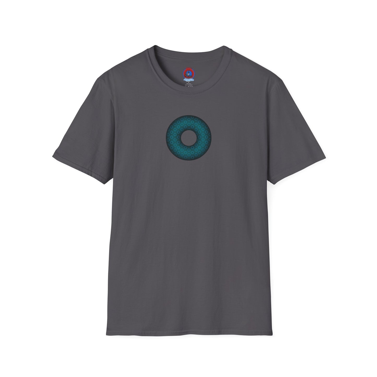 Plain Donuts/Unisex Soft-Style - "Plain Paradoxical Grided Donuts" - dark teal/dark teal donuts