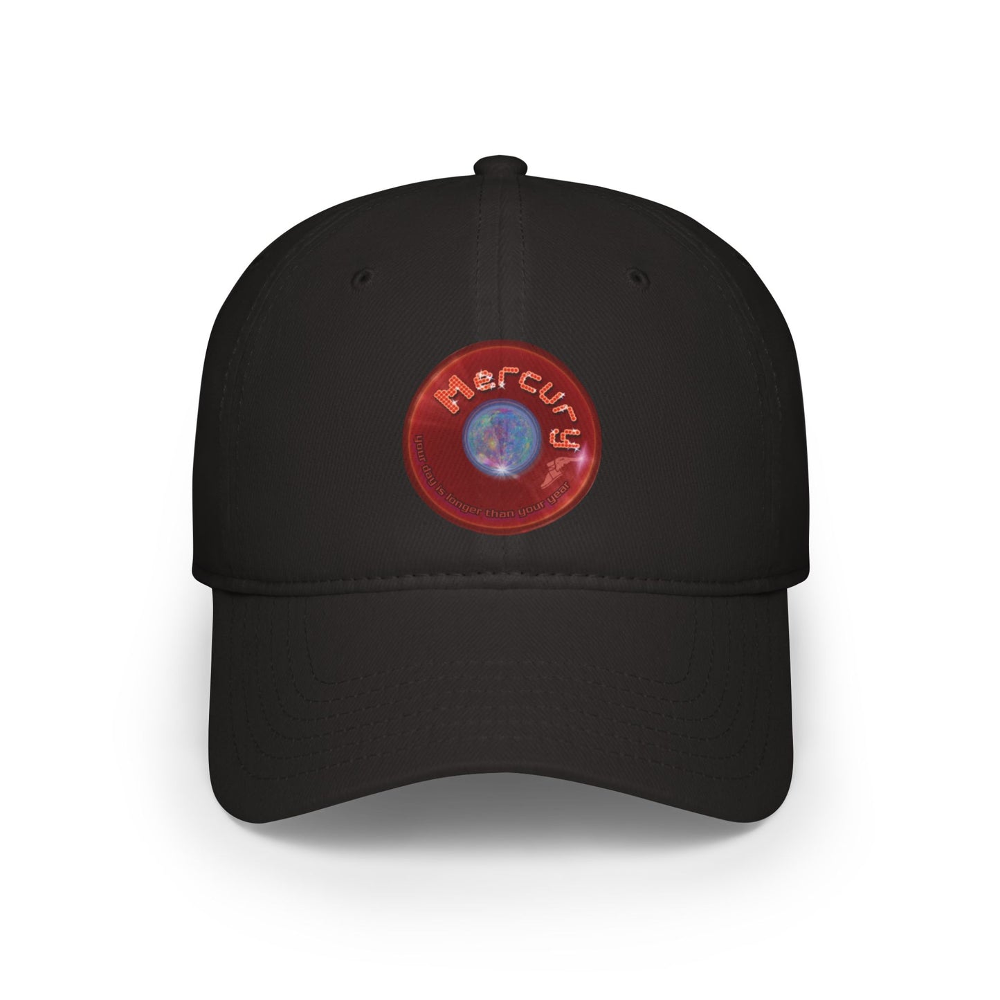 Lumpy Donut Baseball Cap - "Donut of the Gods" - variant 4 - vivid red record donut w/