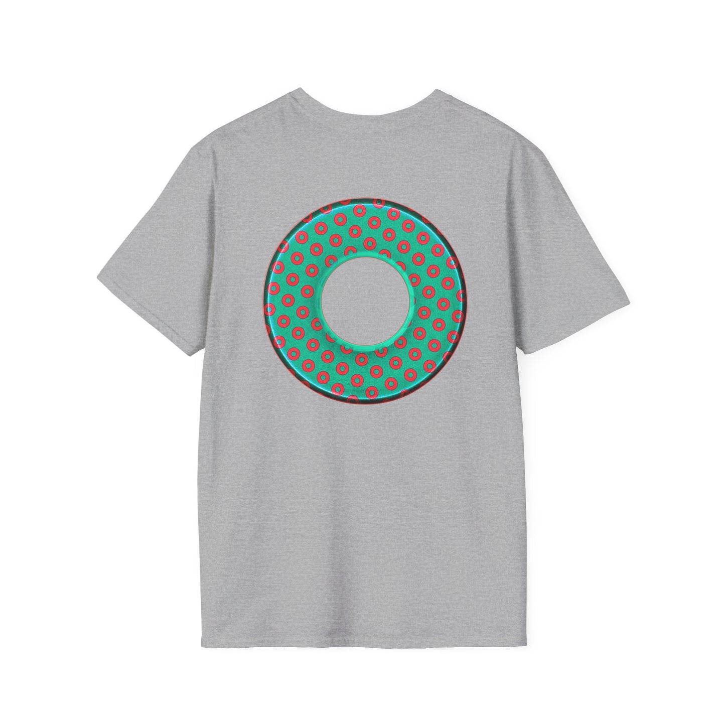 Plain Donuts/Unisex Soft-Style - "Plain Electric Paradoxical Donuts" - light green/red donuts
