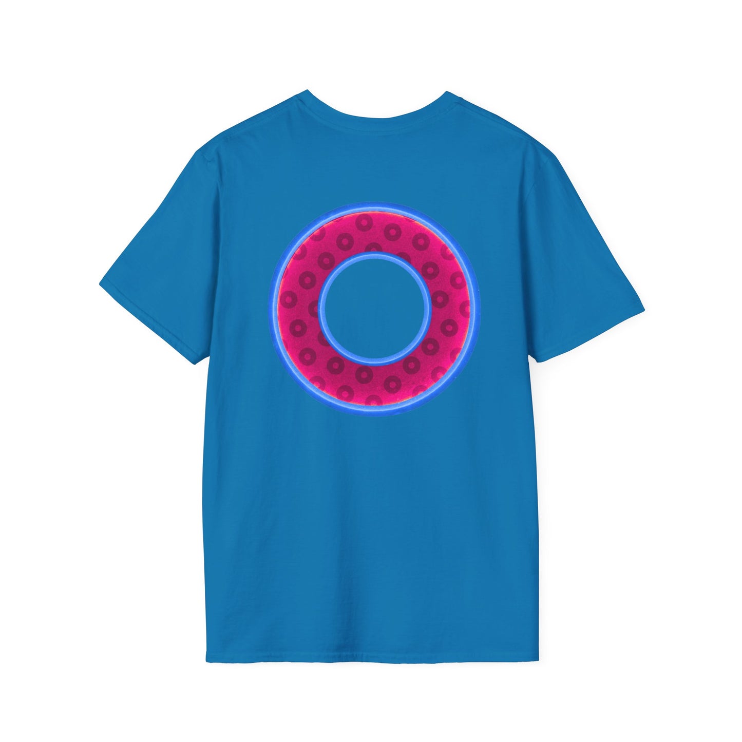 Plain Donuts/Unisex Soft-Style - "Plain Wide Mouthed Paradoxical Donuts" - bright magenta/light blue royal blue donuts