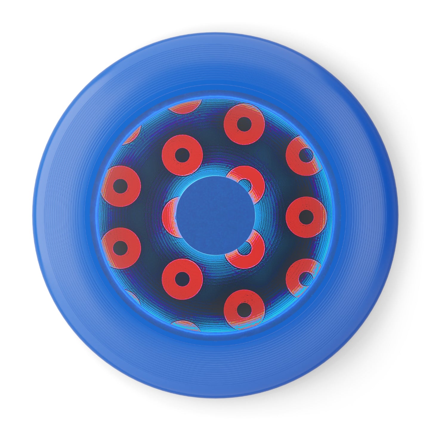 Lumpy Wham-O Donut Frisbee - "Blimpy Paradox Donut" - red/royal blue