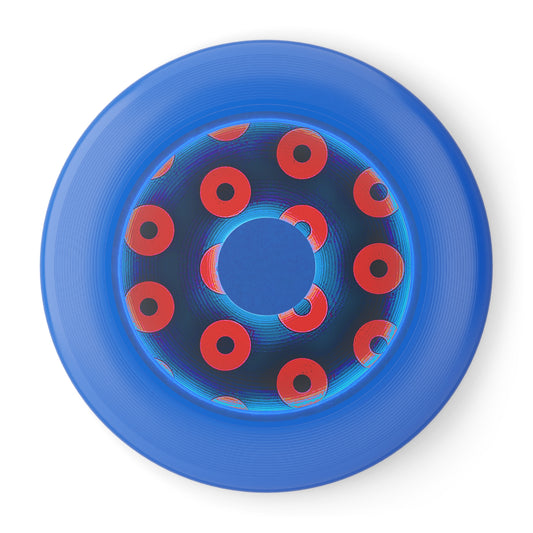 Lumpy Wham-O Donut Frisbee - "Blimpy Paradox Donut" - red/royal blue