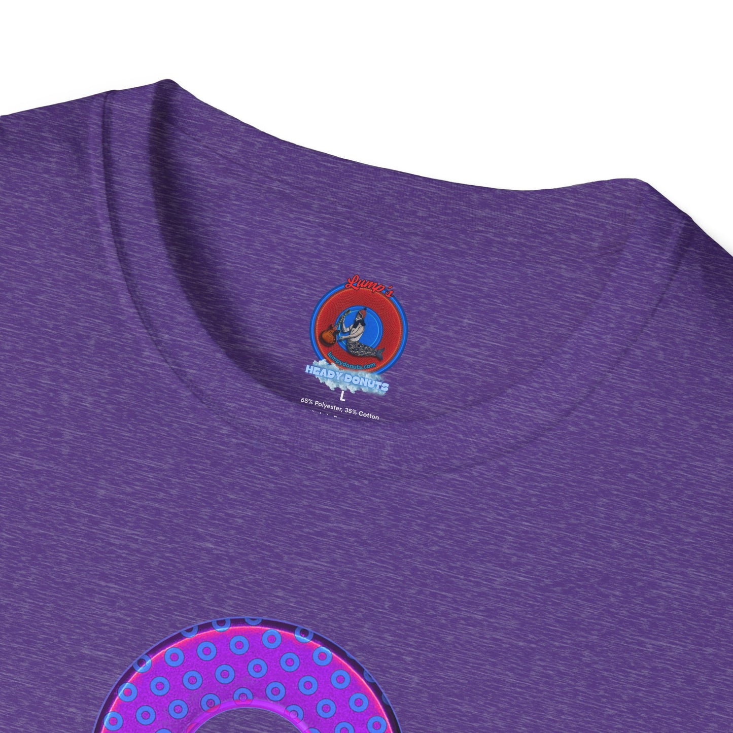 Plain Donuts/Unisex Soft-Style - "Plain Electric Paradoxical Donuts" - bright purple/blue donuts